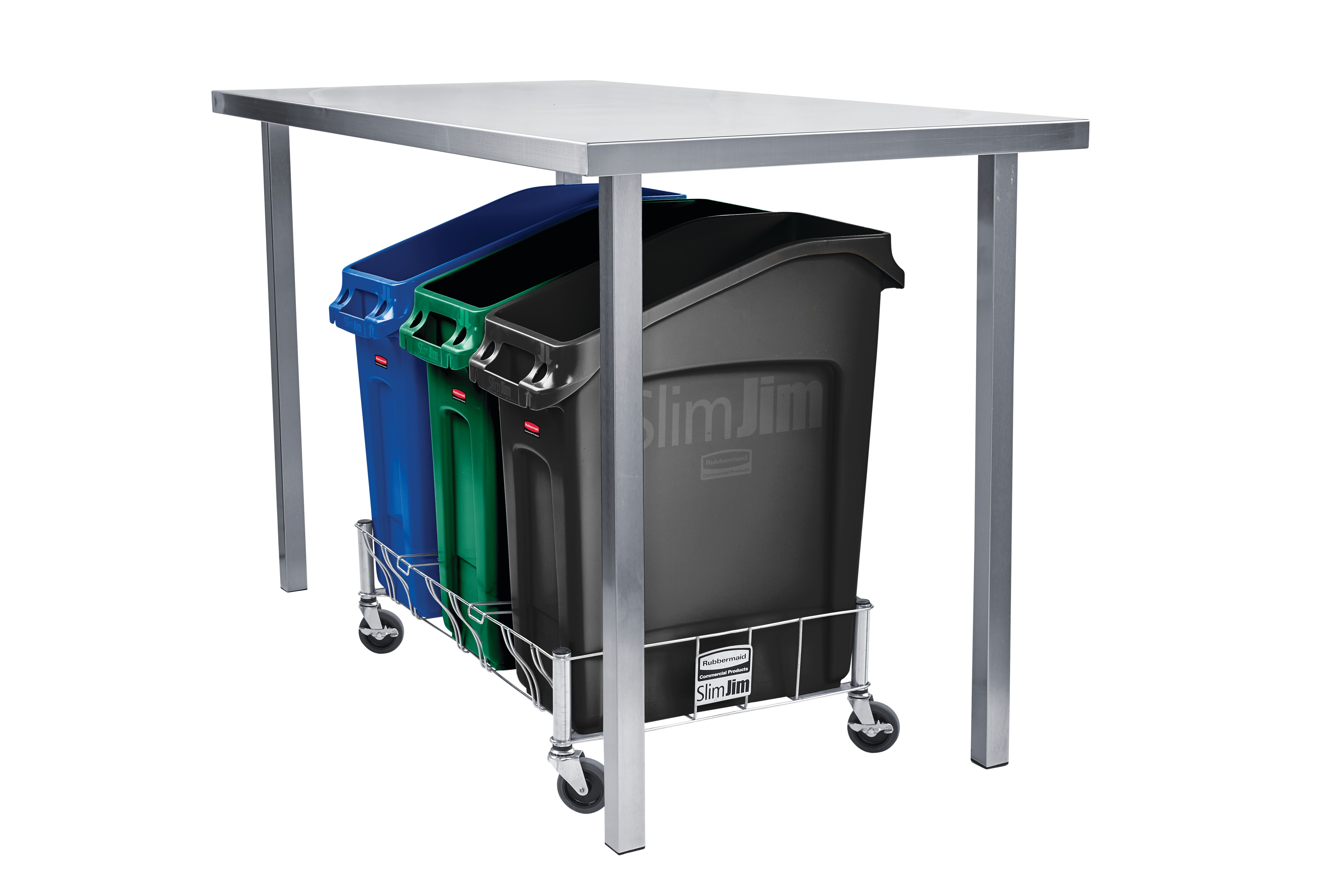 The Rubbermaid Commercial Slim Jim® Under-Counter containers are a purpose-built solution for space efficient waste disposal under the counter.