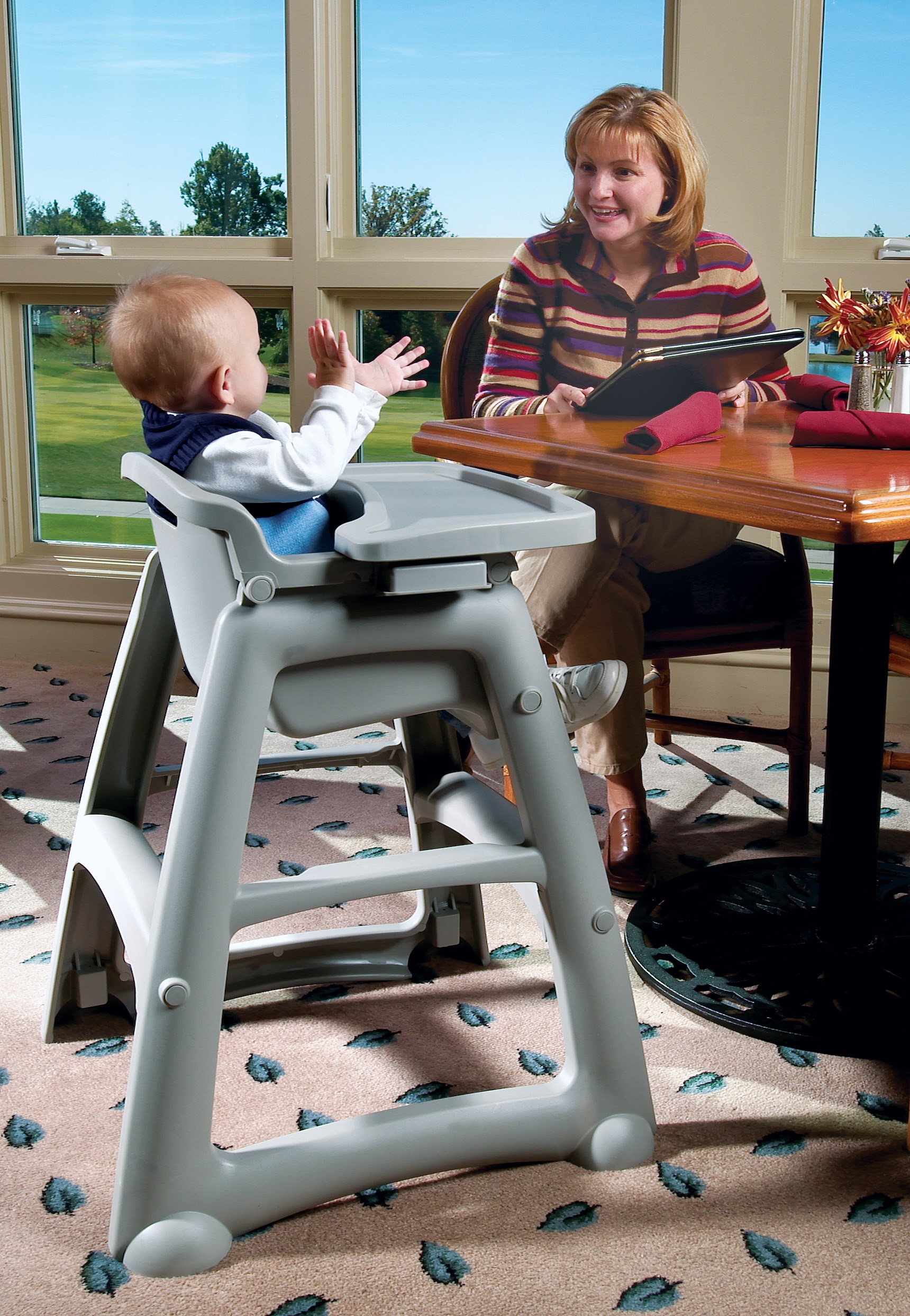 Sturdy Chair™ High Chairs make safety and cleanliness a priority for your youngest patrons. Contemporary design with Microban® technology provides allover protection from bacteria growth that can cause odors and staining and complies with FDA standards.