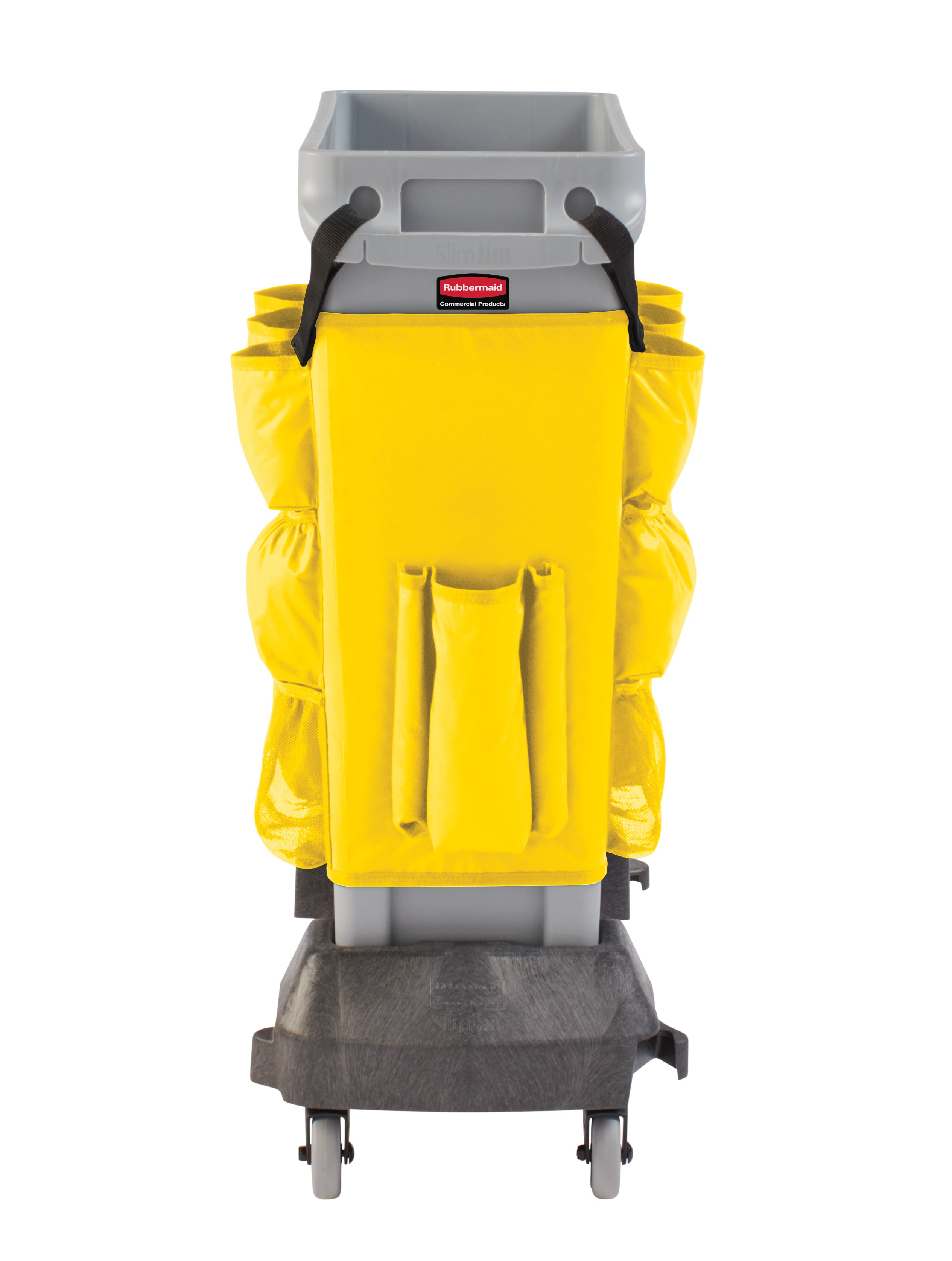 Slim Jim® Caddy Bag maximizes space efficiency by providing onboard storage for all of the supplies needed for cleaning and liner changes on-the-go.