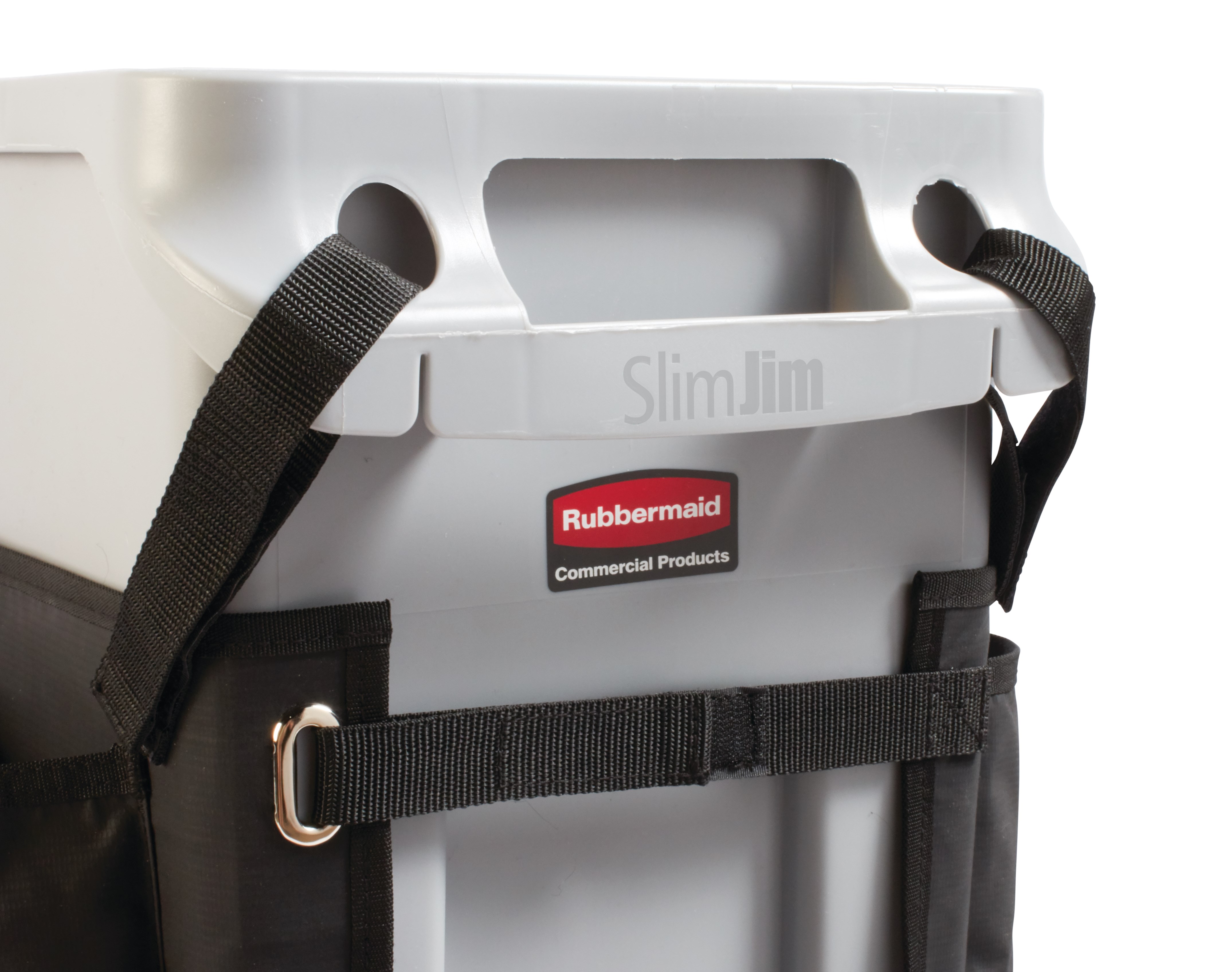 Slim Jim® Caddy Bag maximizes space efficiency by providing onboard storage for all of the supplies needed for cleaning and liner changes on-the-go.