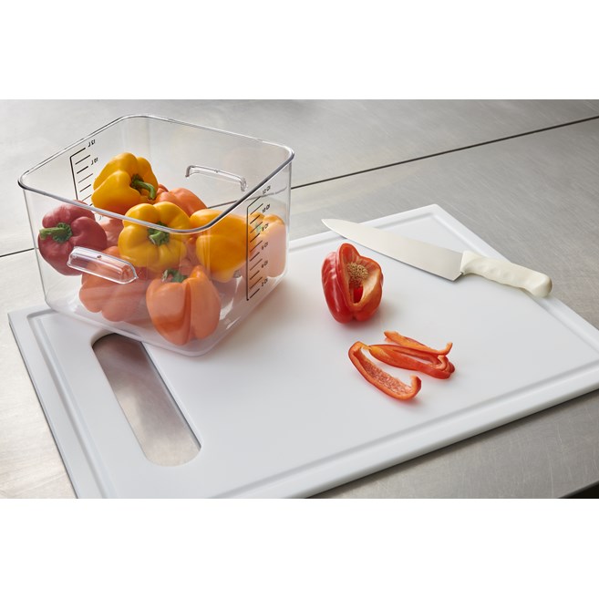 The Rubbermaid Commercial seven colors of storage and prep tools help to reduce cross-contamination in your kitchen