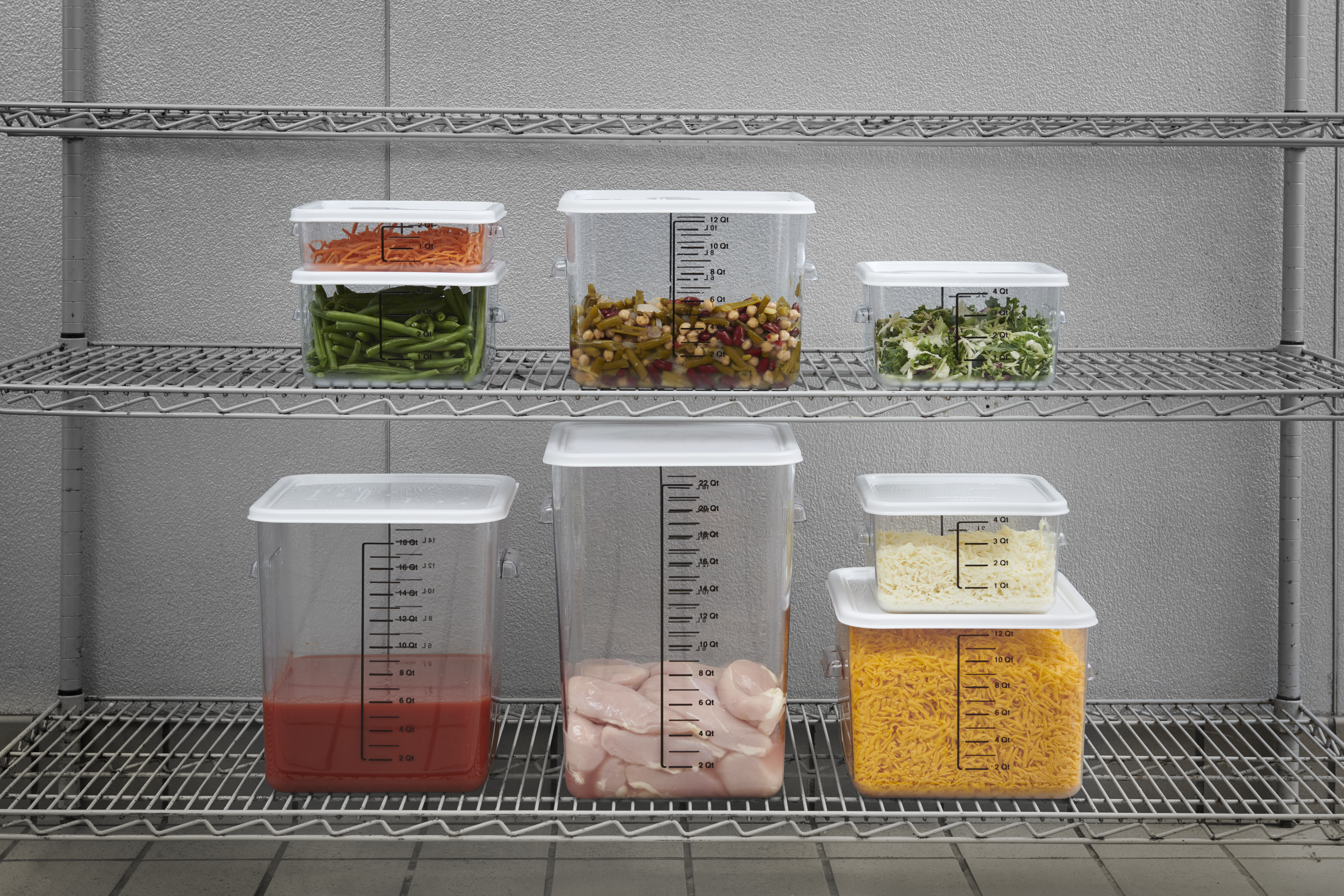 The Rubbermaid Commercial seven Colours of storage and prep tools help to reduce cross-contamination in your kitchen