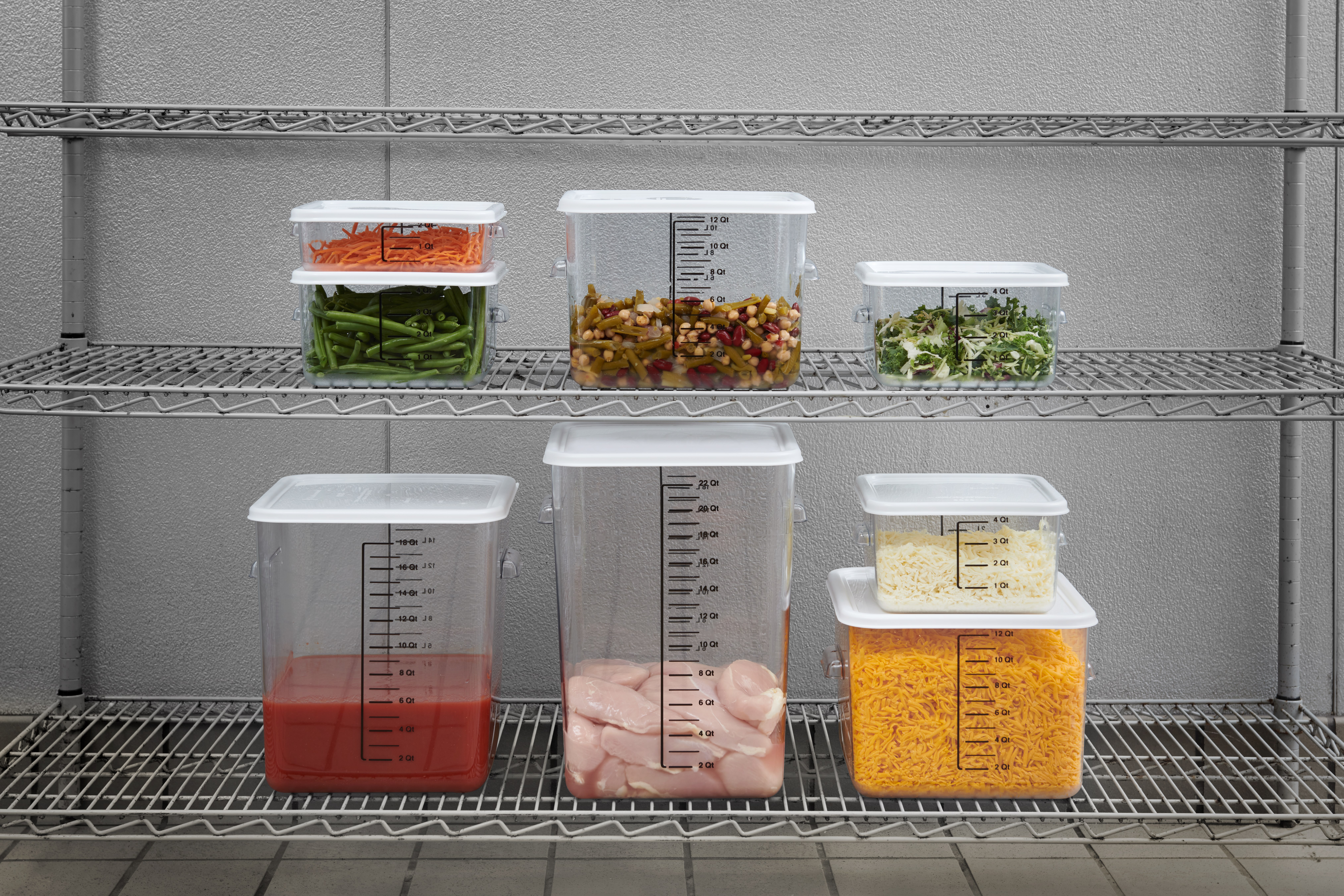 The Rubbermaid Commercial seven colors of storage and prep tools help to reduce cross-contamination in your kitchen