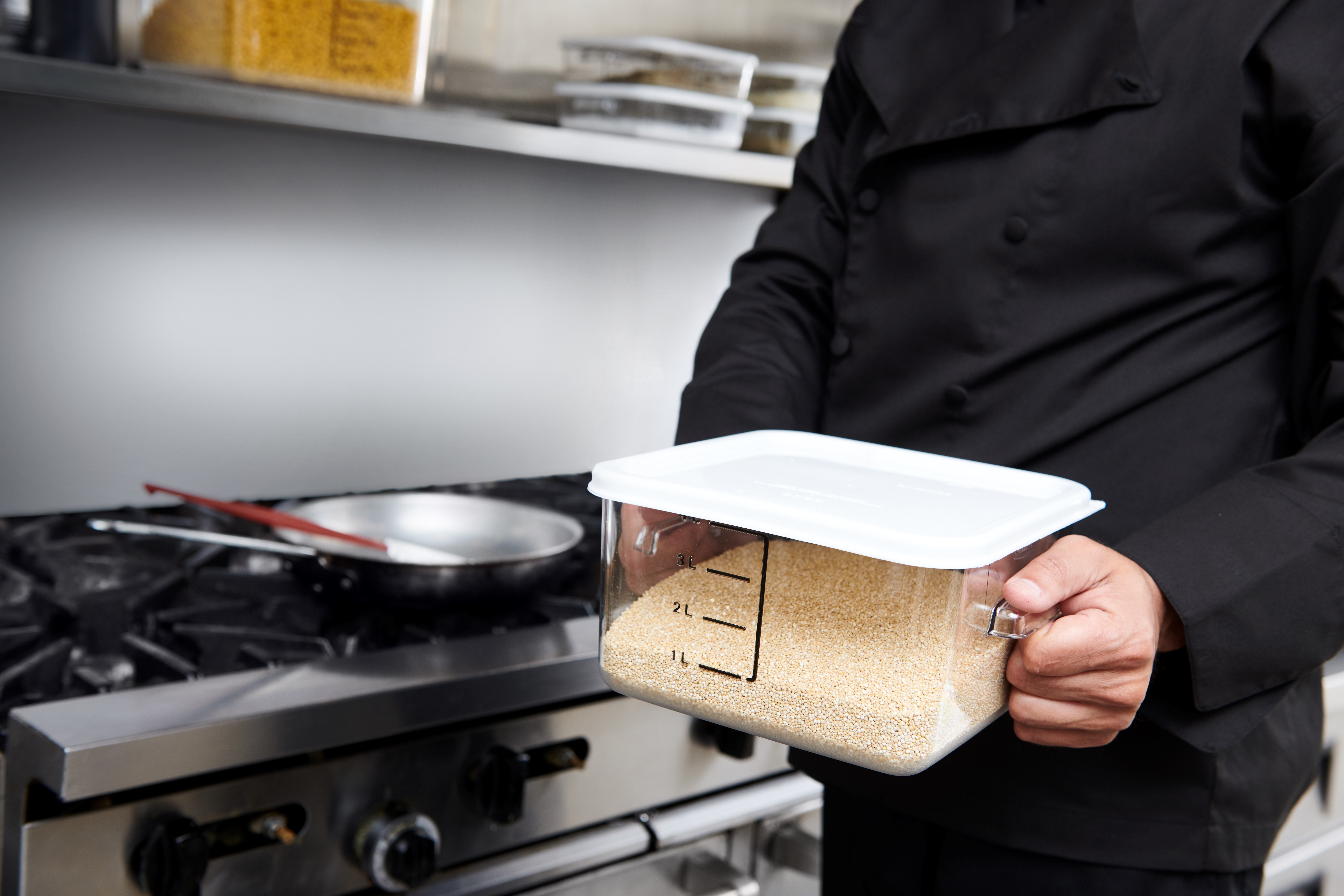 The Rubbermaid Commercial seven colors of storage and prep tools help to reduce cross-contamination in your kitchen