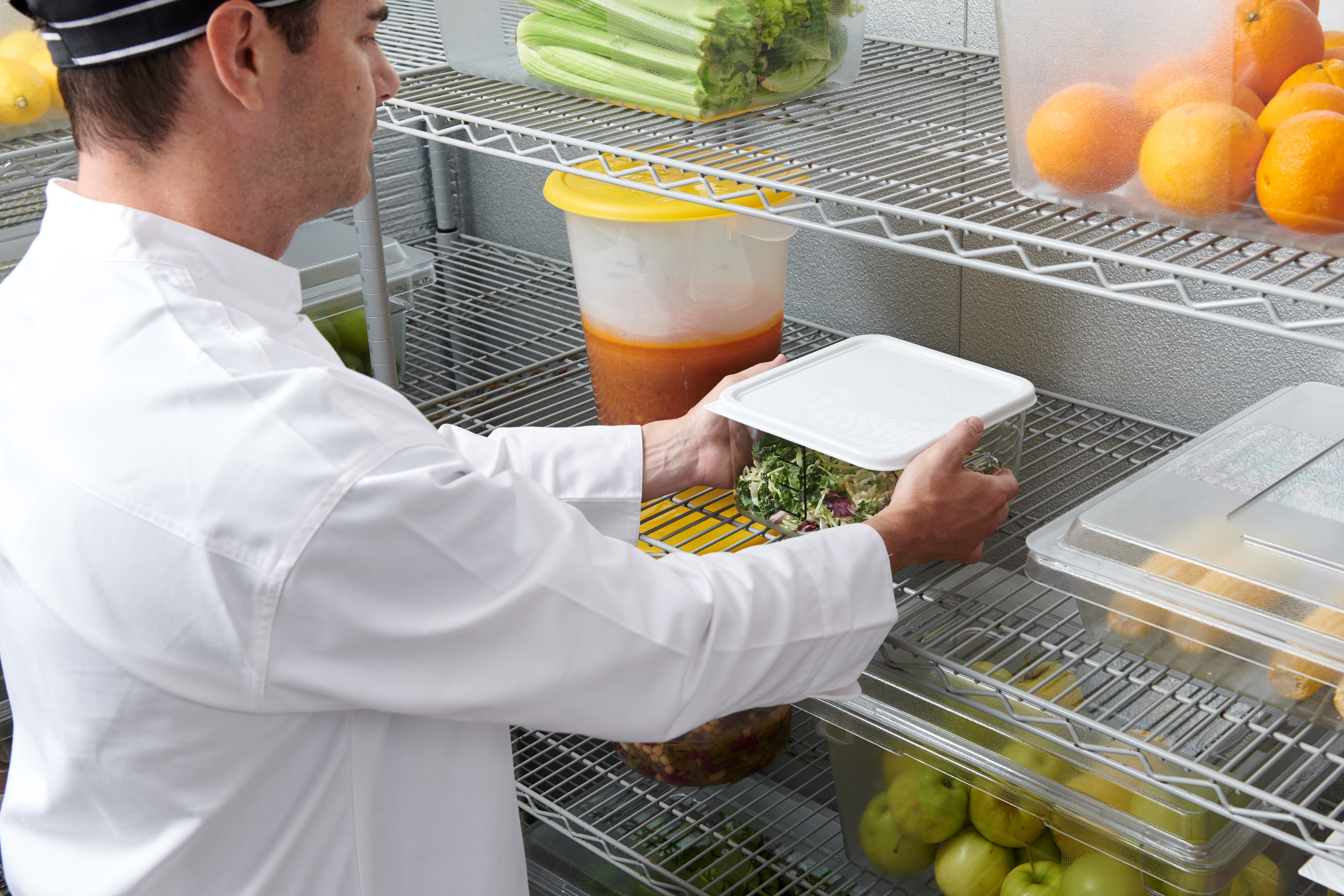 The Rubbermaid Commercial seven colors of storage and prep tools help to reduce cross-contamination in your kitchen