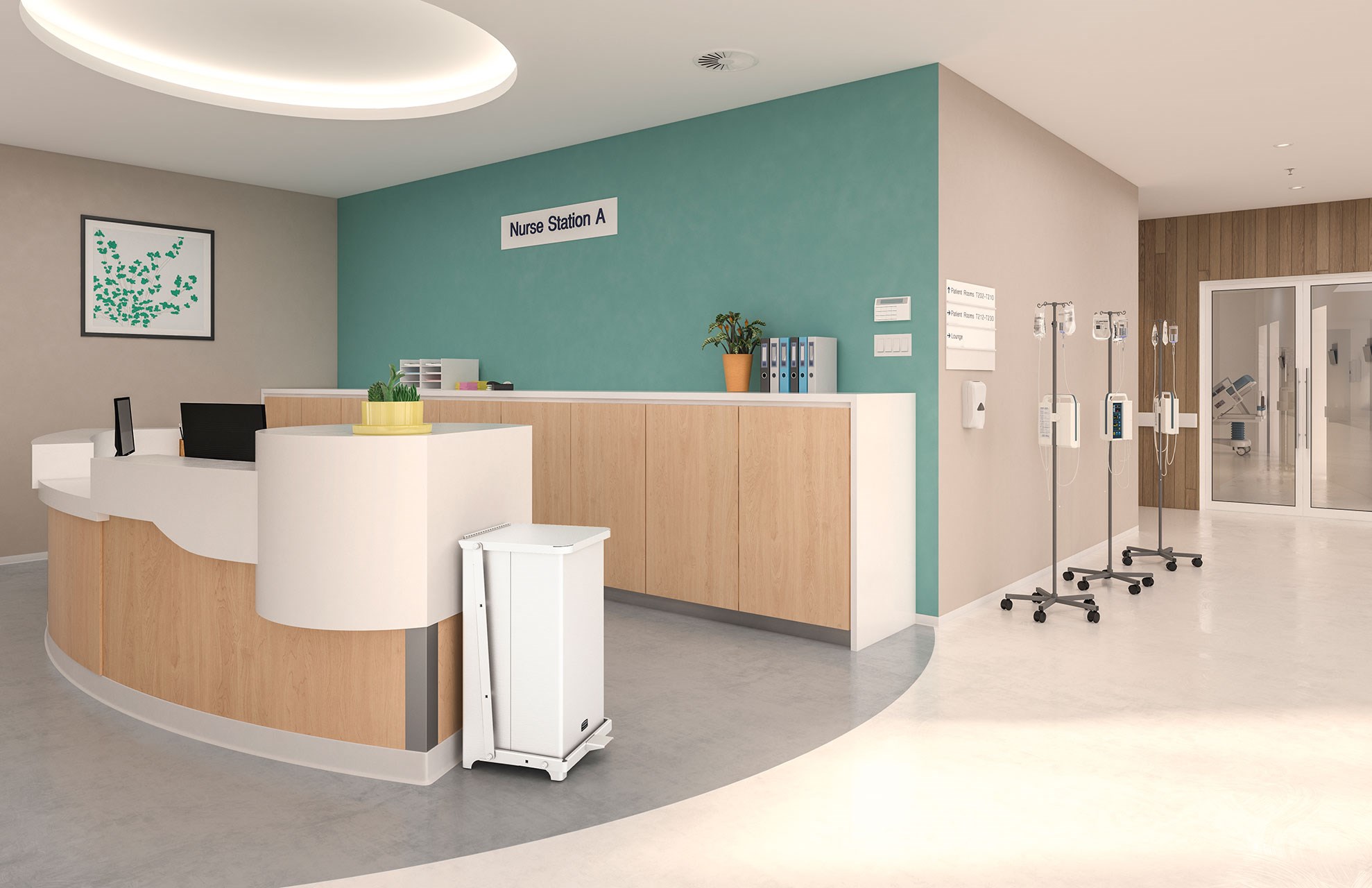 The Defenders® decorative refuse container is an ideal waste receptacle for hospitals, doctor’s offices and other healthcare facilities. The step-on foot pedal enables hands-free operation, while the smooth surfaces are easy to clean.