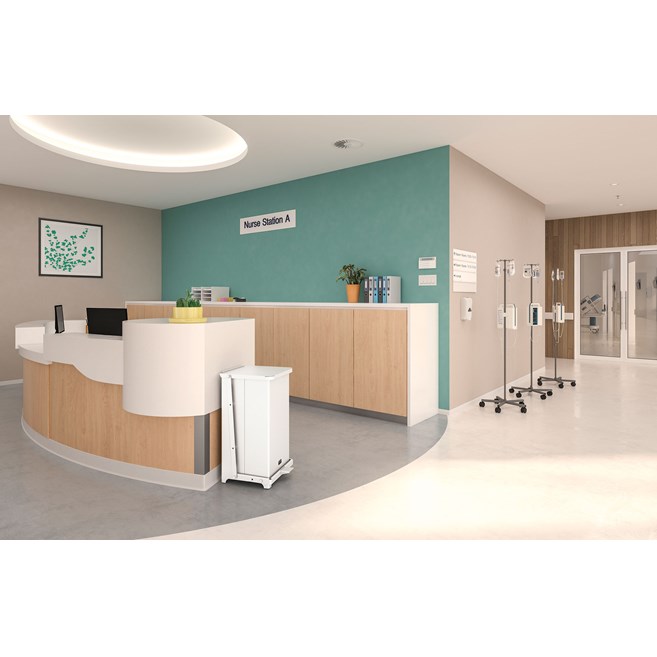 The Defenders® decorative refuse container is an ideal waste receptacle for hospitals, doctor’s offices and other healthcare facilities. The step-on foot pedal enables hands-free operation, while the smooth surfaces are easy to clean.