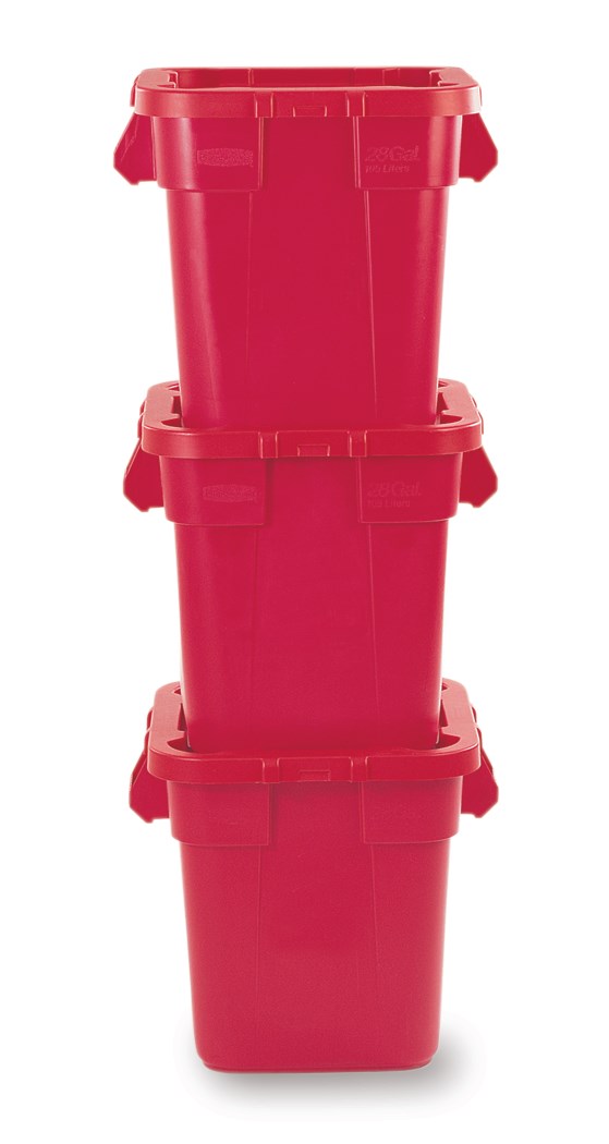 The Rubbermaid Commercial Square BRUTE® container offers up to 14% more capacity than round containers and is designed with professional-grade, heavy-duty plastic that won't rust, chip, or fade.
