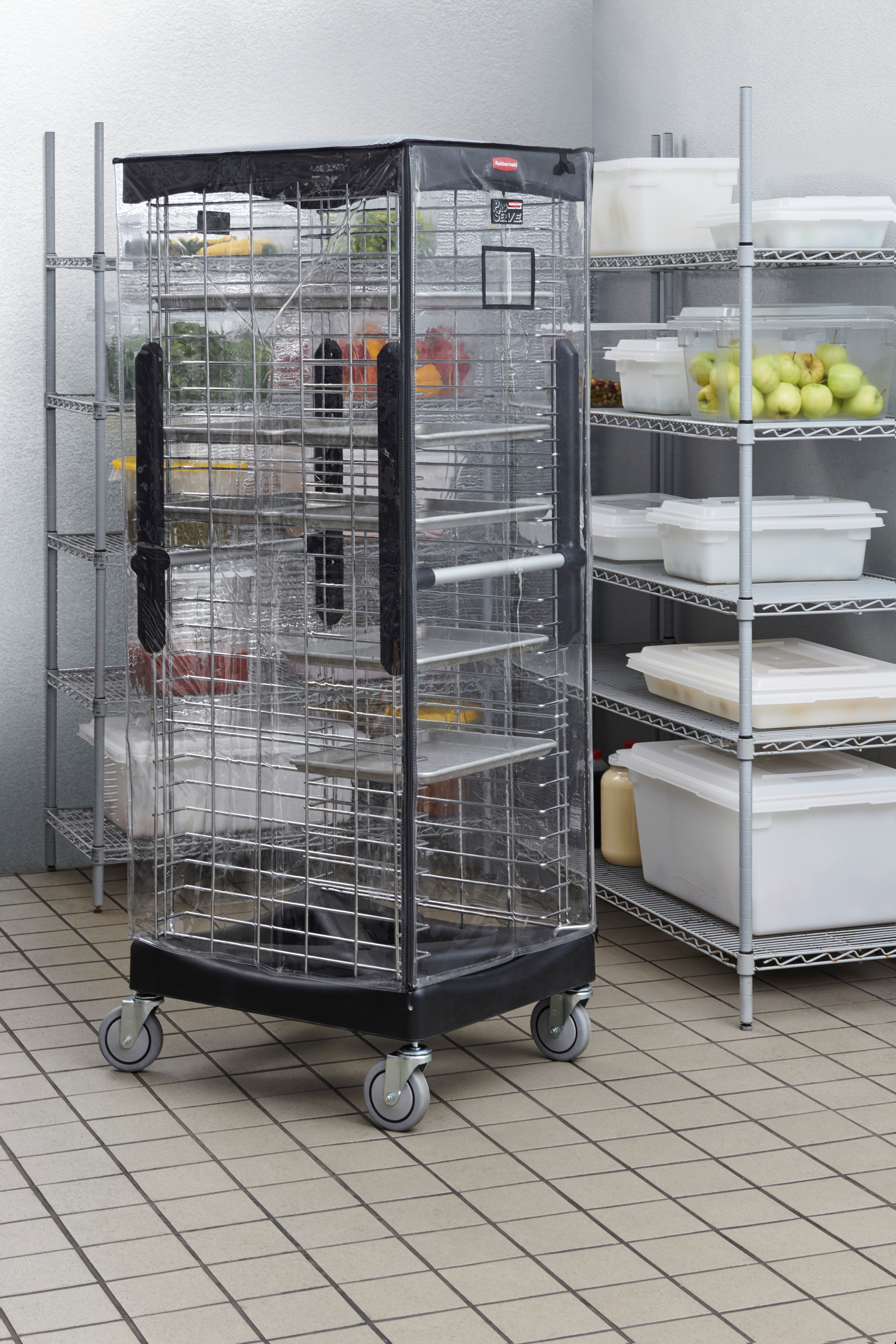 Our Vinyl Rack Cover reduces cross-contamination when used with ProServe® Rack System