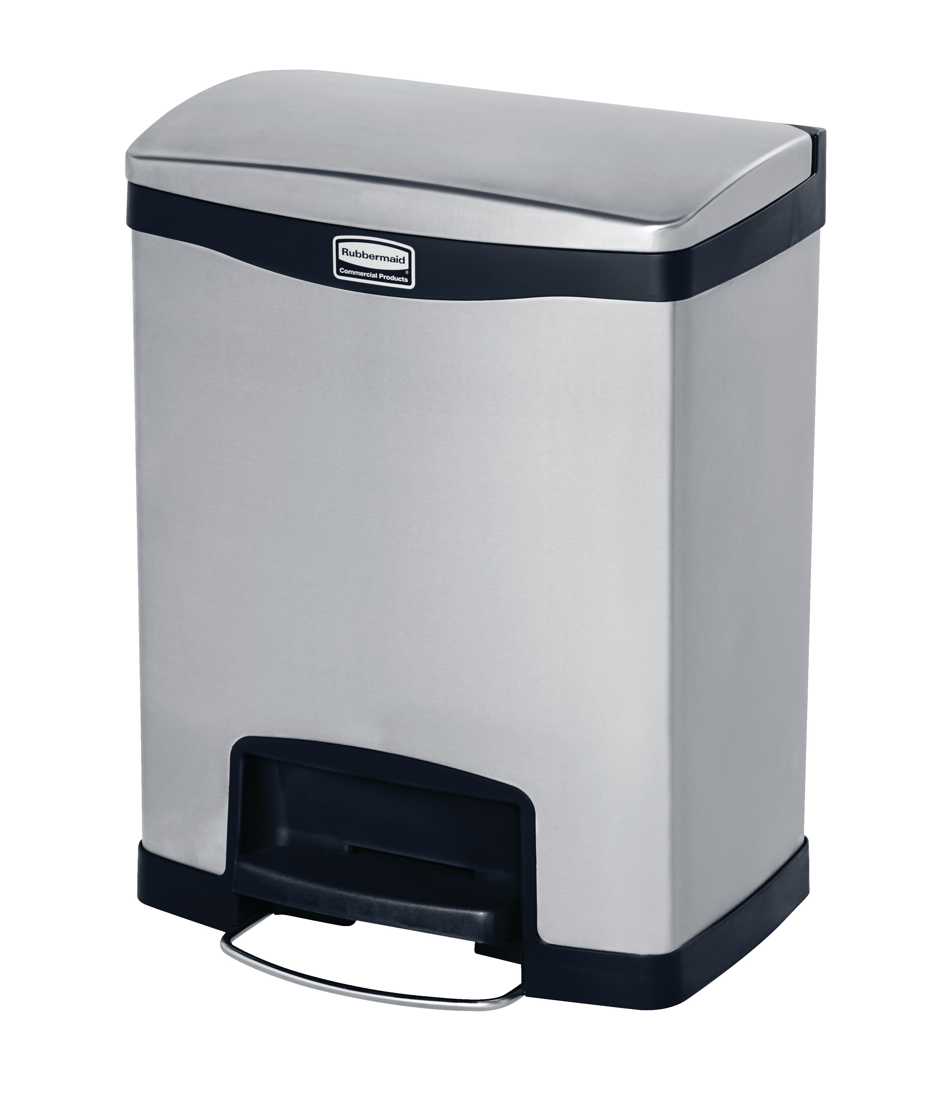 The Rubbermaid Commercial Impressions™ Step-On Container features a slim profile and small footprint to fit in tightest spaces. Impressions™ Step-On containers are constructed with premium-quality materials and meet the needs of any environment with efficiency, safety, and durability.