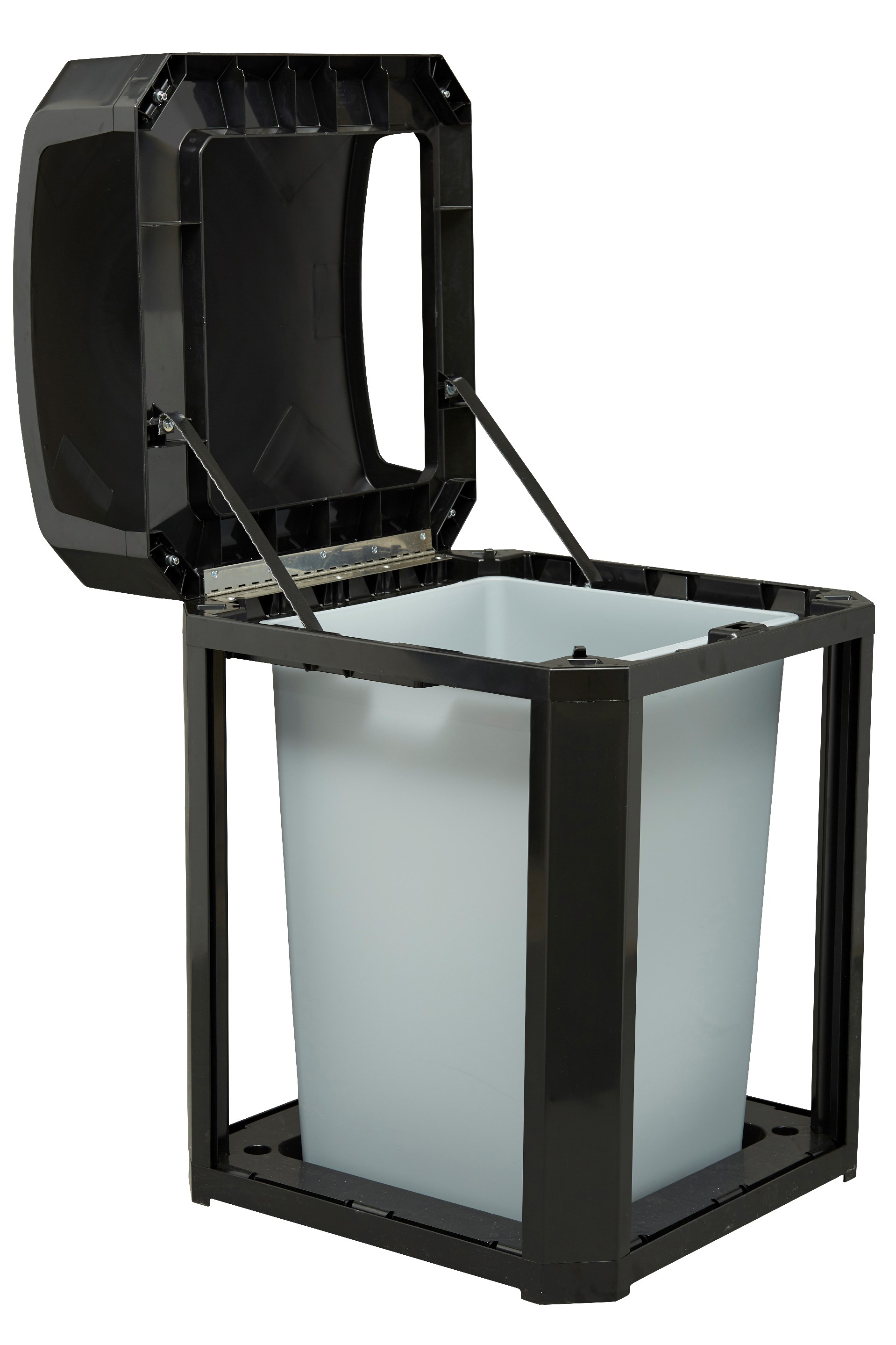 Landmark Series® Containers are the ideal solution for high-volume outdoor waste collection. Easy-to-service design features a hinged top with a stay-open strap to access rigid liner for quick waste removal.