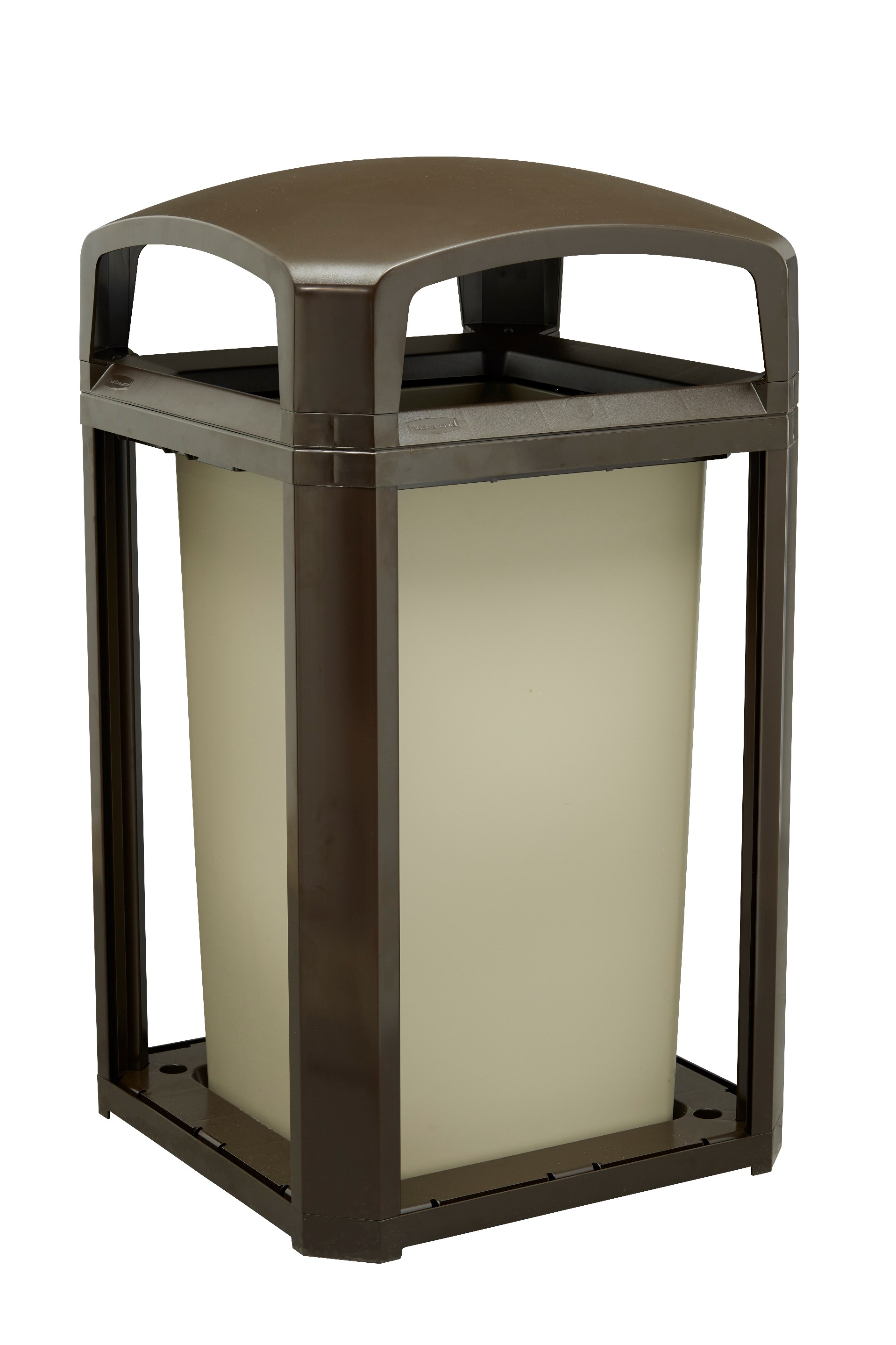 Landmark Series® Classic Containers with Dome Top Ash Tray combine waste collection and smoking management for high-traffic outdoor areas. Easy-to-service design features a hinged top with a stay-open strap for access to rigid liner enabling quick waste removal.