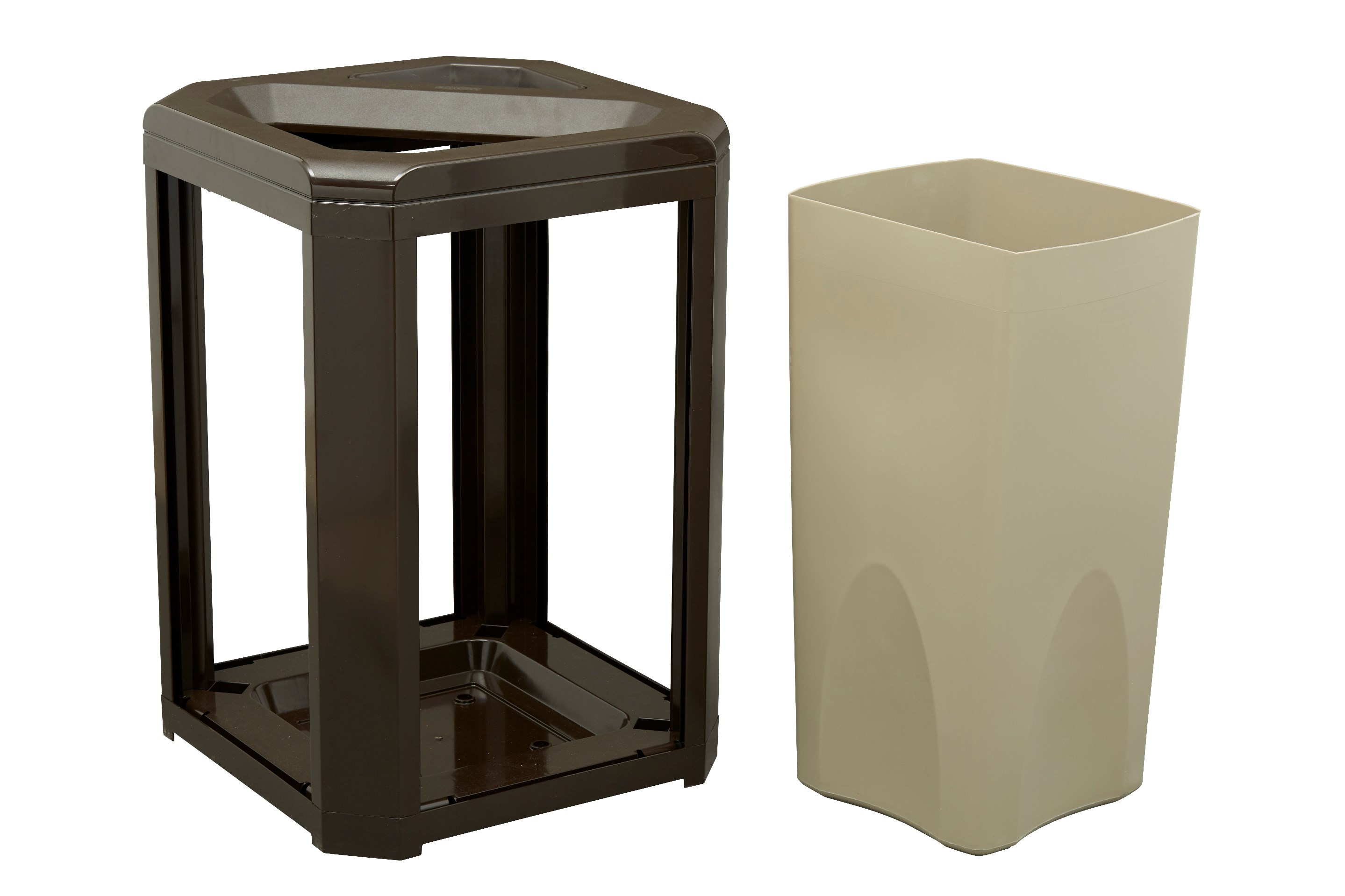 High volume refuse collection and smoking management for indoor and outdoor areas, including building entrances, lobbies and malls