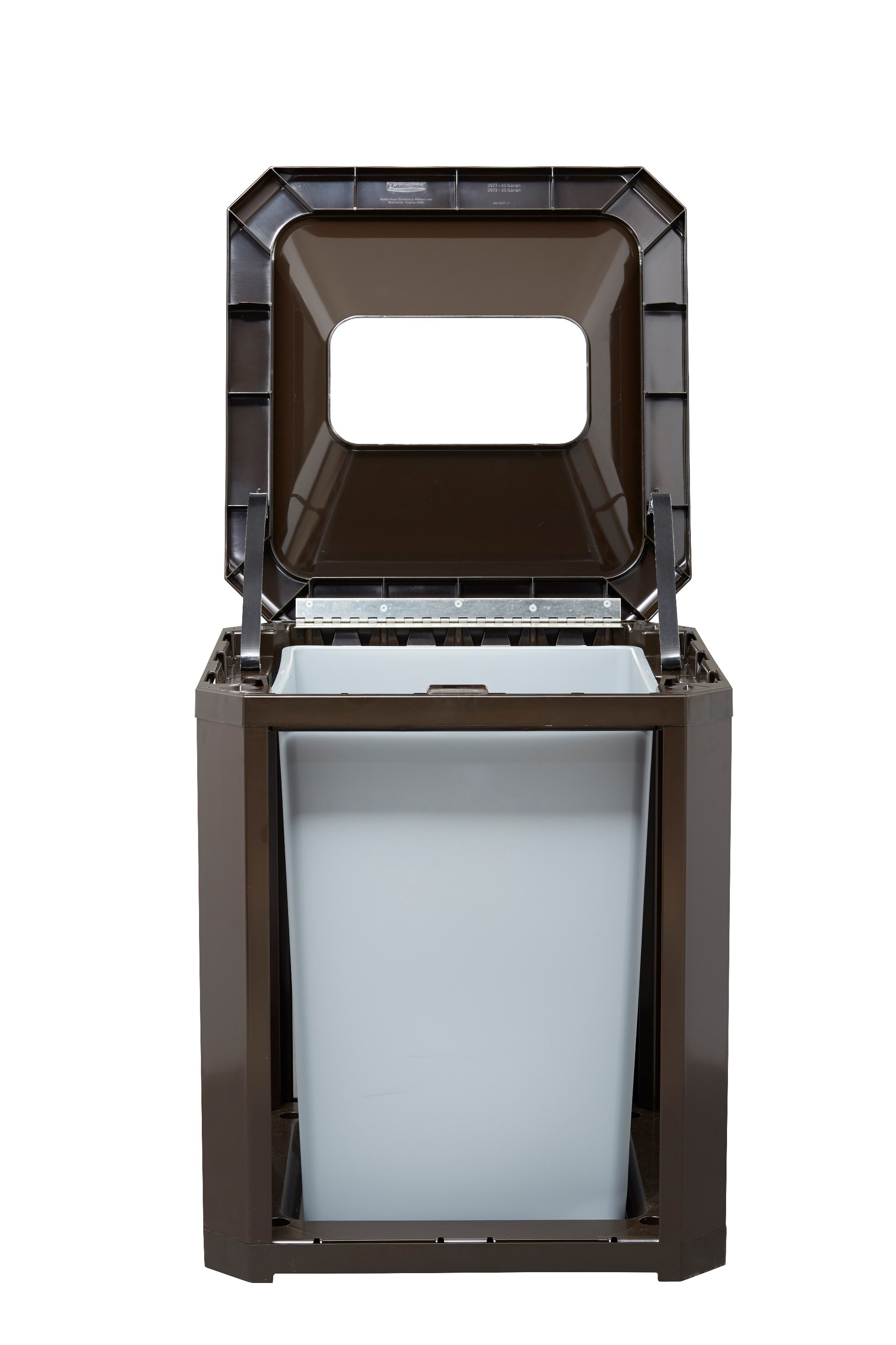 Landmark Series® Classic Containers with Funnel Top are the ideal solution for high-volume indoor waste collection. Easy-to-service design features hinged top with a stay-open strap to access rigid liner for quick waste removal.