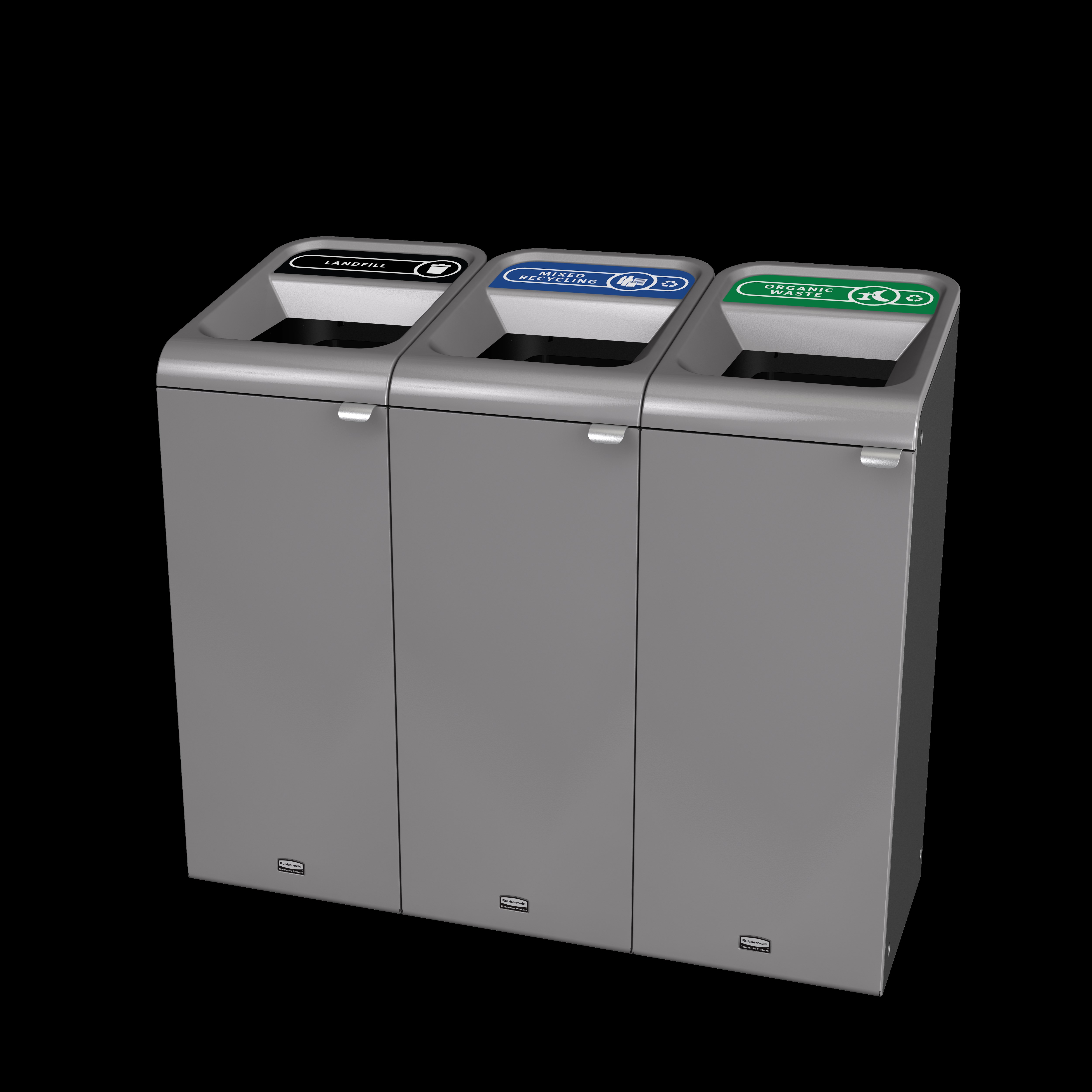 러버메이드 커머셜 컨피겨™ 쓰레기 수거용 데코 컨테이너는 곡선형 가장자리와 매끄럽고 세련된 외관이 돋보이는 분리 수거 솔루션입니다. 실내 및 실외 사업장에 모두 잘 어울리는 모던한 디자인으로 제작되었습니다. 참고: 해당 SKU 코드의 제품은 '일반 쓰레기' 라벨이 부착된 컨피겨™ 56.8L 1단 컨테이너입니다.