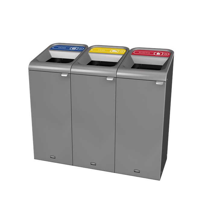 The Configure™ Decorative Waste Containers provide a recycling solution with sleek, smooth surfaces and contoured edges. This recycling system has a modern appearance that will fit seamlessly into any indoor or outdoor commercial environment. Please note: this SKU is a Configure™ 1-Stream 15 Gallon container with a "Paper" label.