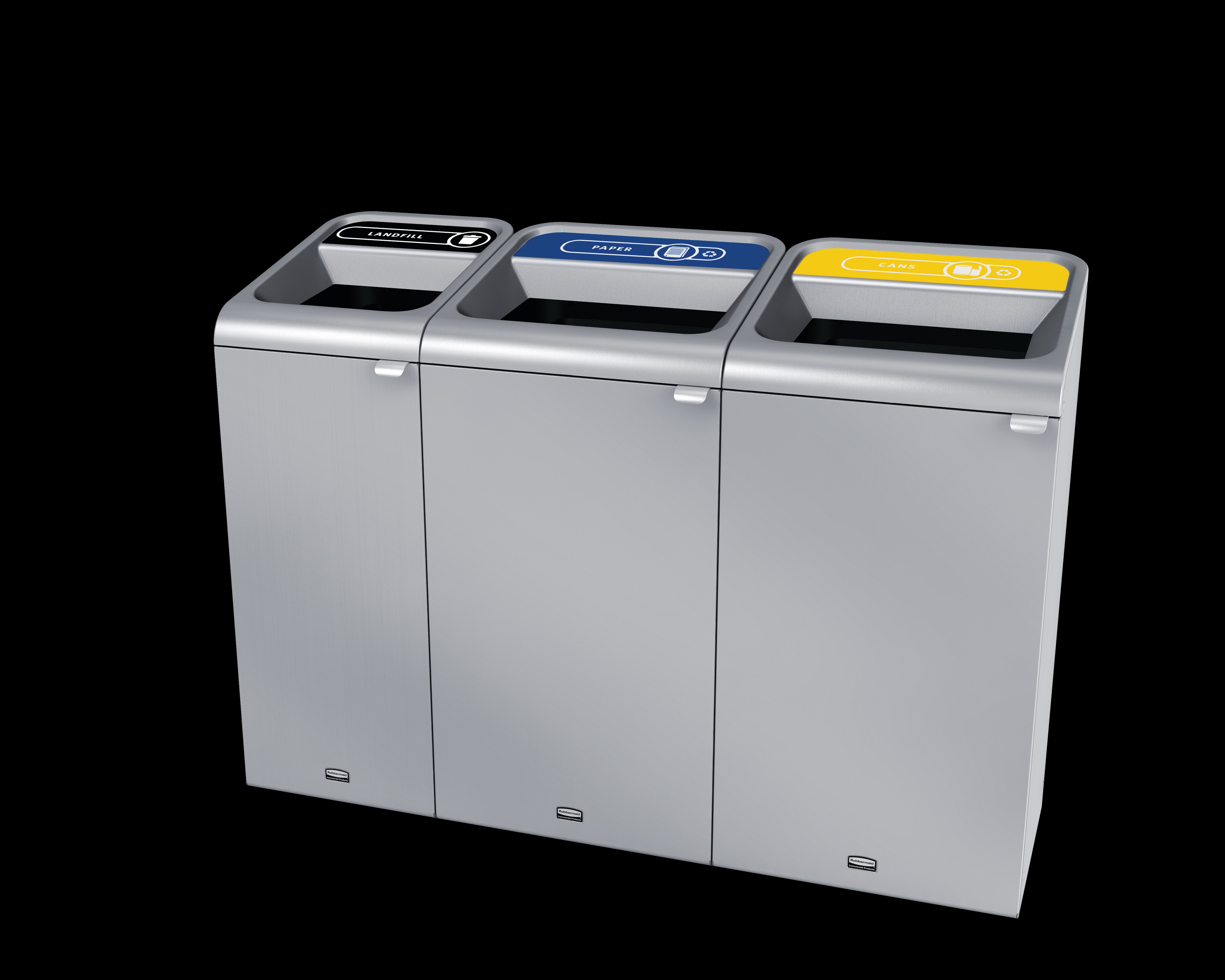 The Configure™ Decorative Waste Containers provide a recycling solution with sleek, smooth surfaces and contoured edges. This recycling system has a modern appearance that will fit seamlessly into any indoor or outdoor commercial environment. Please note: this SKU is a Configure™ 1-Stream 23 Gallon container with a "Cans" label.