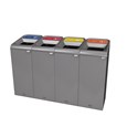The Configure™ Decorative Waste Containers provide a recycling solution with sleek, smooth surfaces and contoured edges. This recycling system has a modern appearance that will fit seamlessly into any indoor or outdoor commercial environment. Please note: this SKU is a Configure™ 1-Stream 15 Gallon container with a "Glass" label.