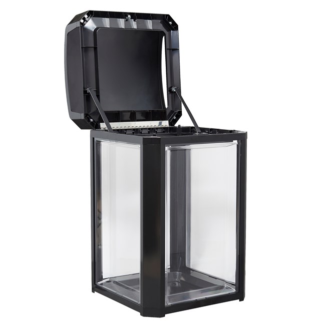 The Landmark Series® Security Container has a locking dome top and clear side panels to provide total visibility of contents for improved security.