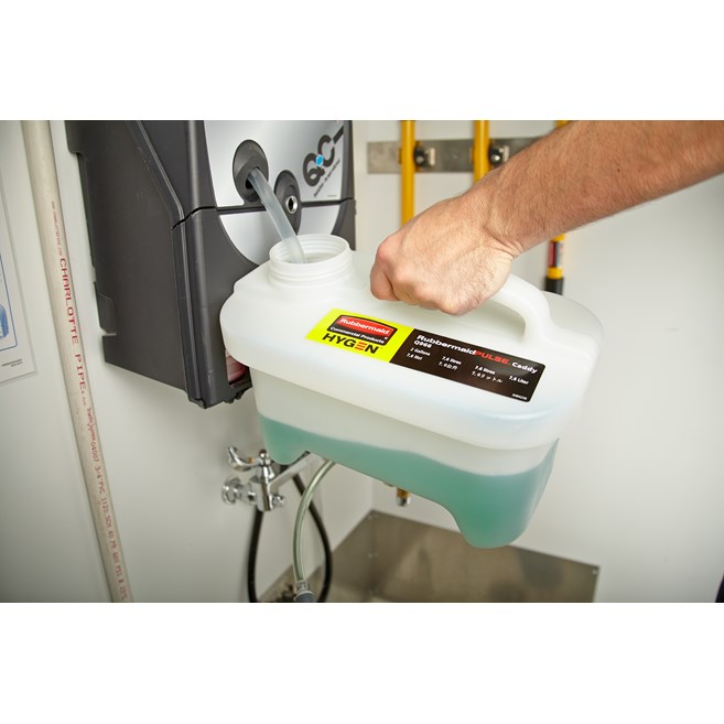 HYGEN™ PULSE™ High-Capacity Caddy allows users to easily clean up to 10,000 square feet, reducing the frequency of trips to the supply closet.