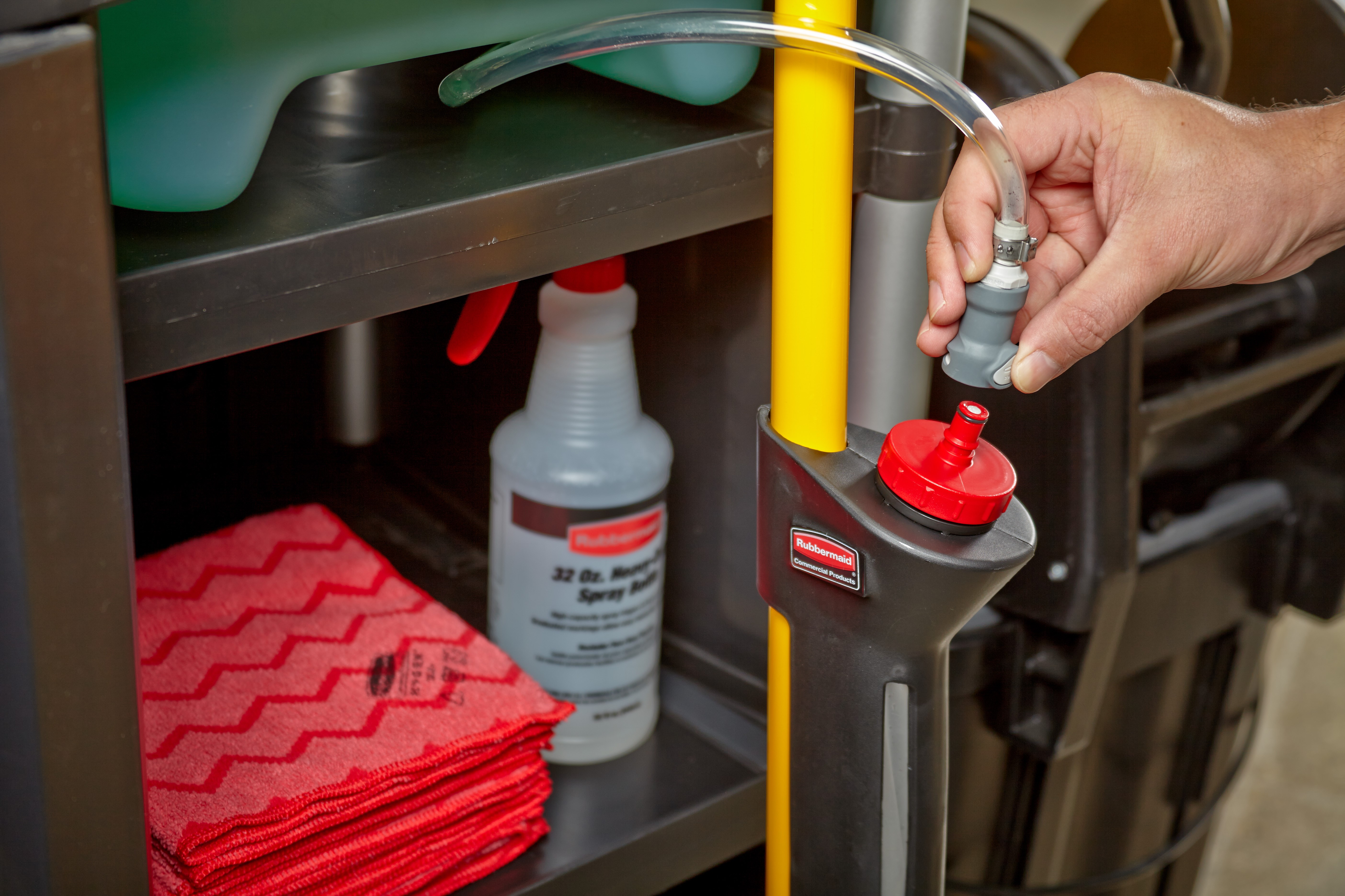 HYGEN™ PULSE™ High-Capacity Caddy allows users to easily clean up to 10,000 square feet, reducing the frequency of trips to the supply closet.