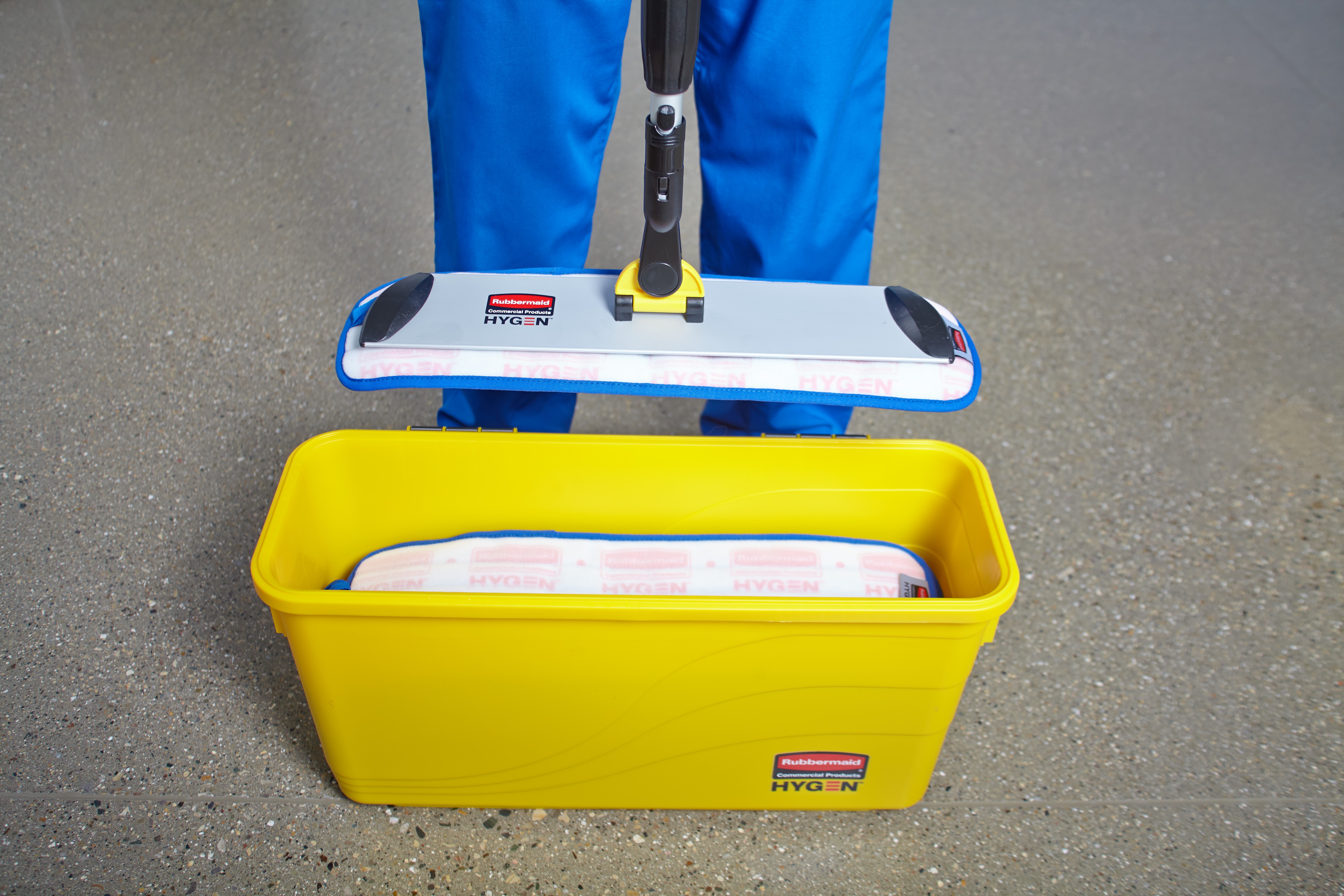 HYGEN™ Microfiber Charging Bucket is ideal for healthcare facilities, with a bucket designed to prevent oversaturation of microfiber wet pads.