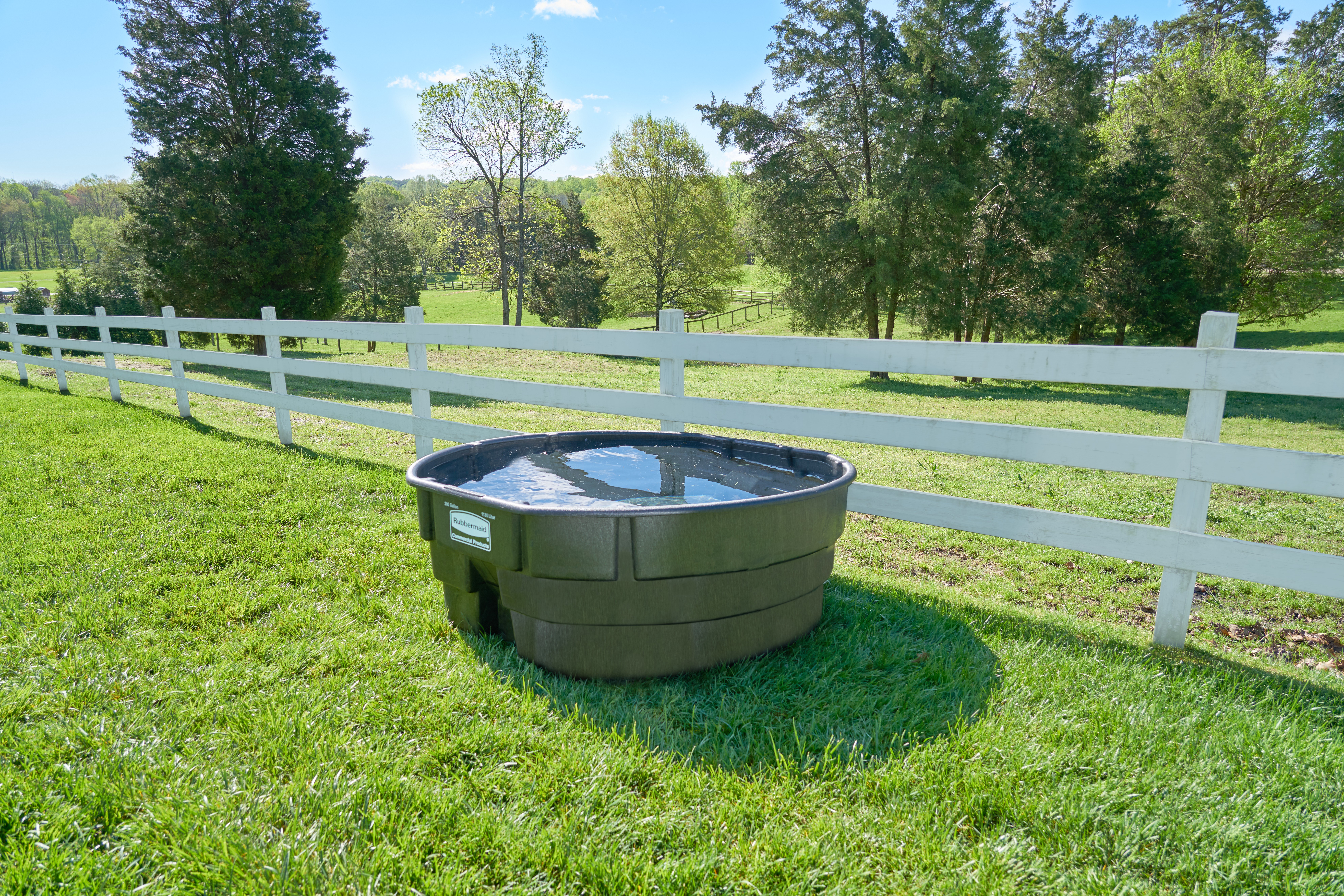 The 300 Gallon Stock Tank has a sleek appearance and smooth black color that features an over-sized drain plug for easy draining and cleaning. Constructed from molded polyethylene for superior performance and long-lasting durability in all types of weather. Traditionally used for providing drinking water to farm animals.