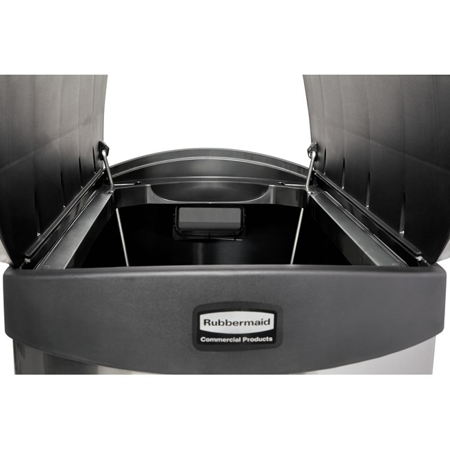 The Rubbermaid Commercial Impressions™ Step-On Container features a slim profile and small footprint to fit in tightest spaces. Impressions™ Step-On containers are constructed with premium-quality materials and meet the needs of any environment with efficiency, safety, and durability.