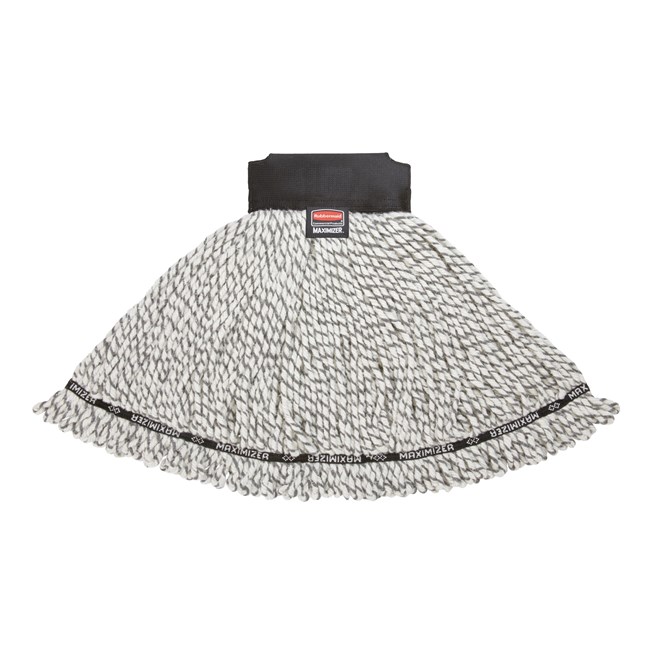 The Rubbermaid Commercial Maximizer™ Mop has a specially designed tailband which delivers 30% greater spread in use.