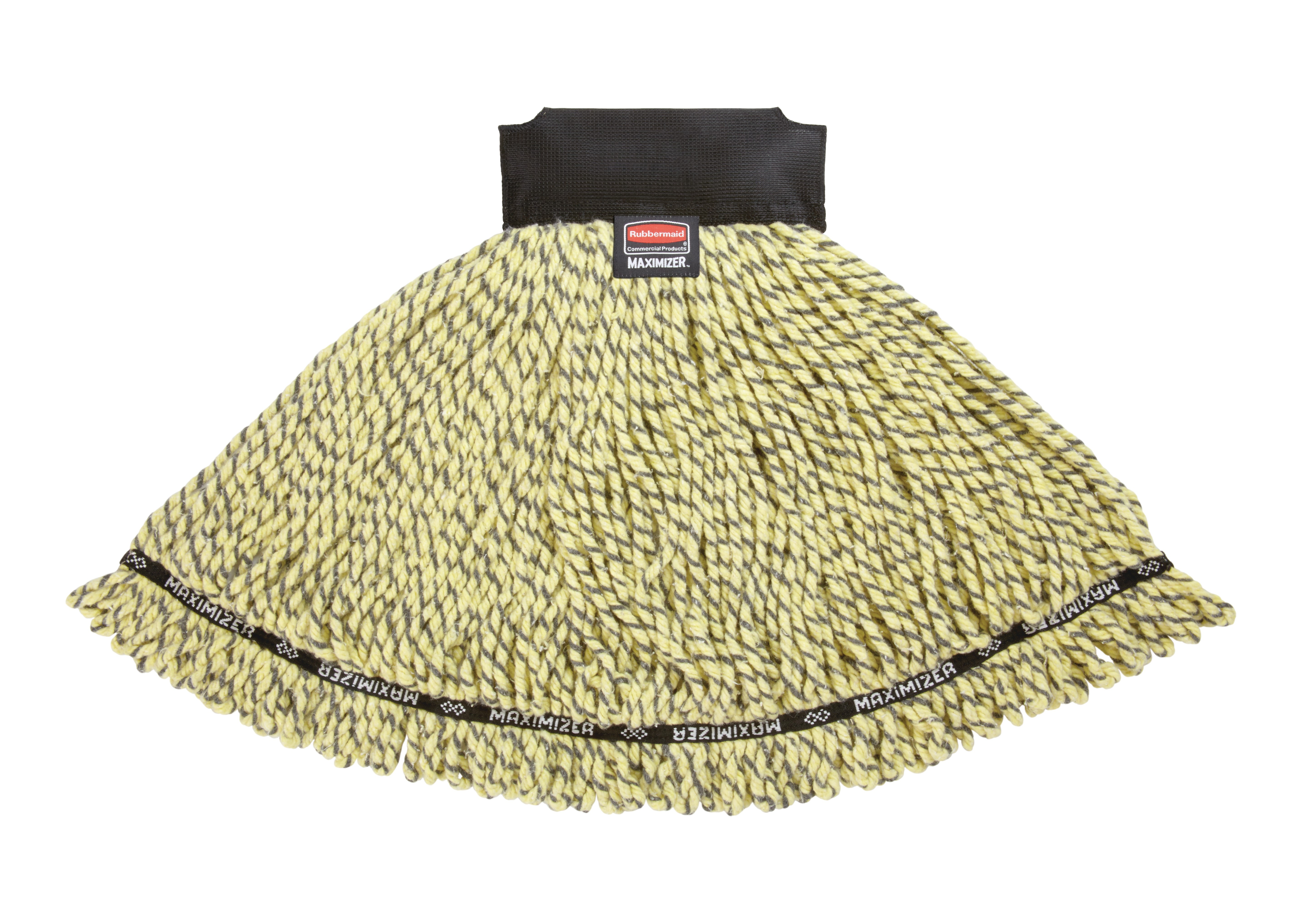 The Rubbermaid Commercial Maximizer™ Mop has a specially designed tailband which delivers 30% greater spread in use.