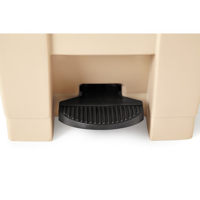 The Rubbermaid Commercial Legacy Step-On Container provides sanitary waste management. The step-on foot pedal reduces contamination and improves working conditions.