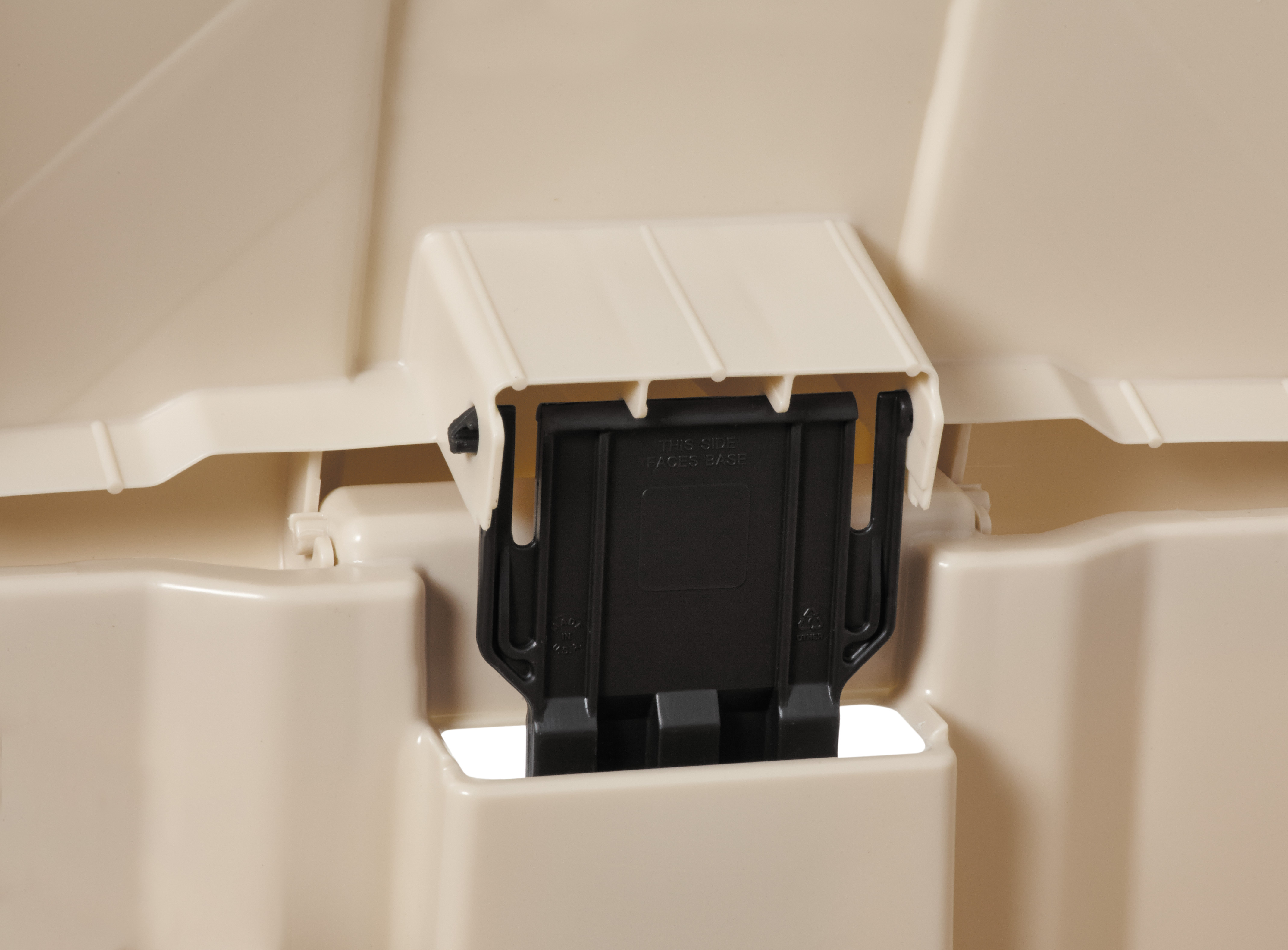 The Rubbermaid Commercial Step-On Container provides sanitary waste management.