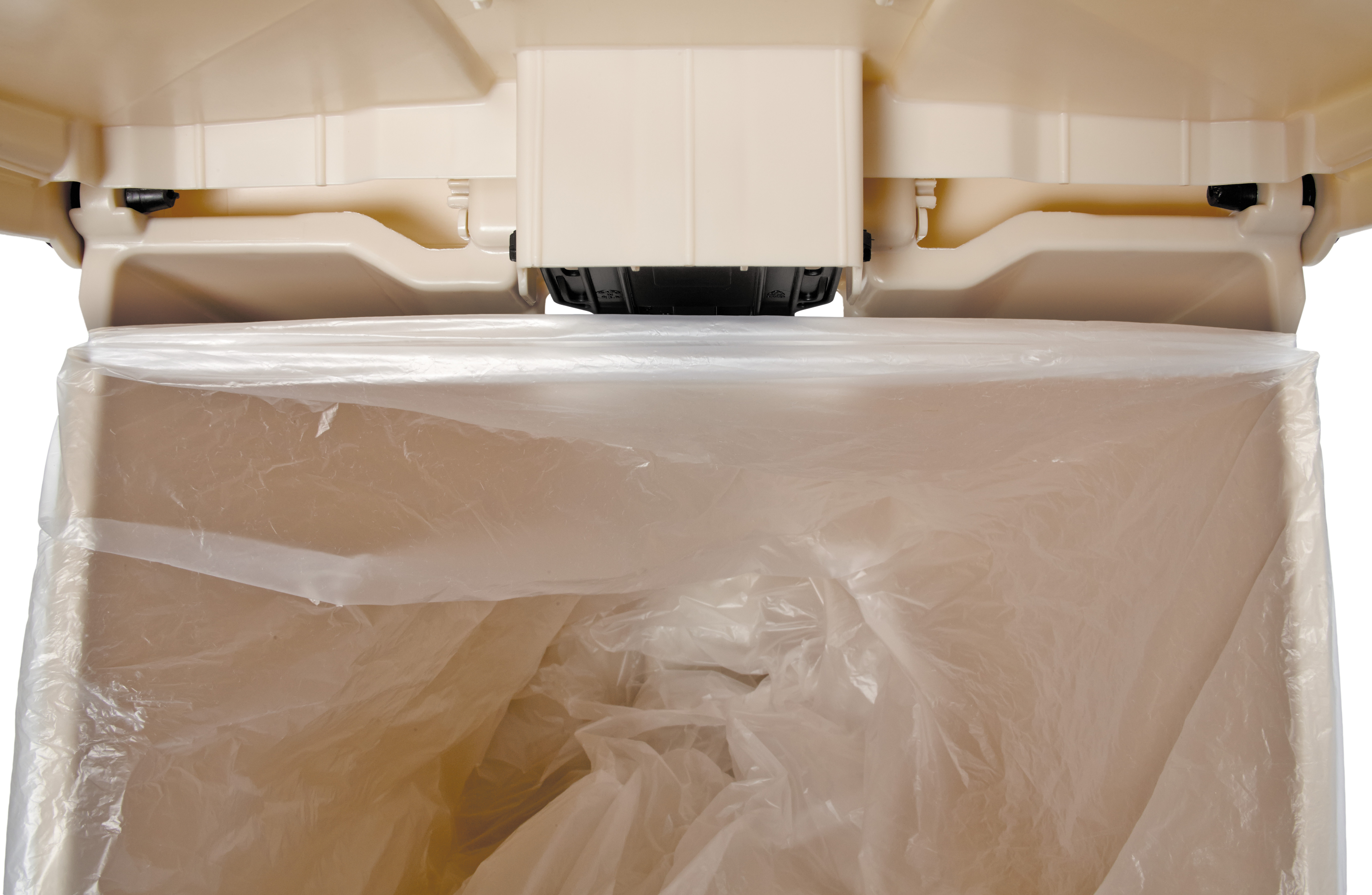 The Rubbermaid Commercial Step-On Container provides sanitary waste management.