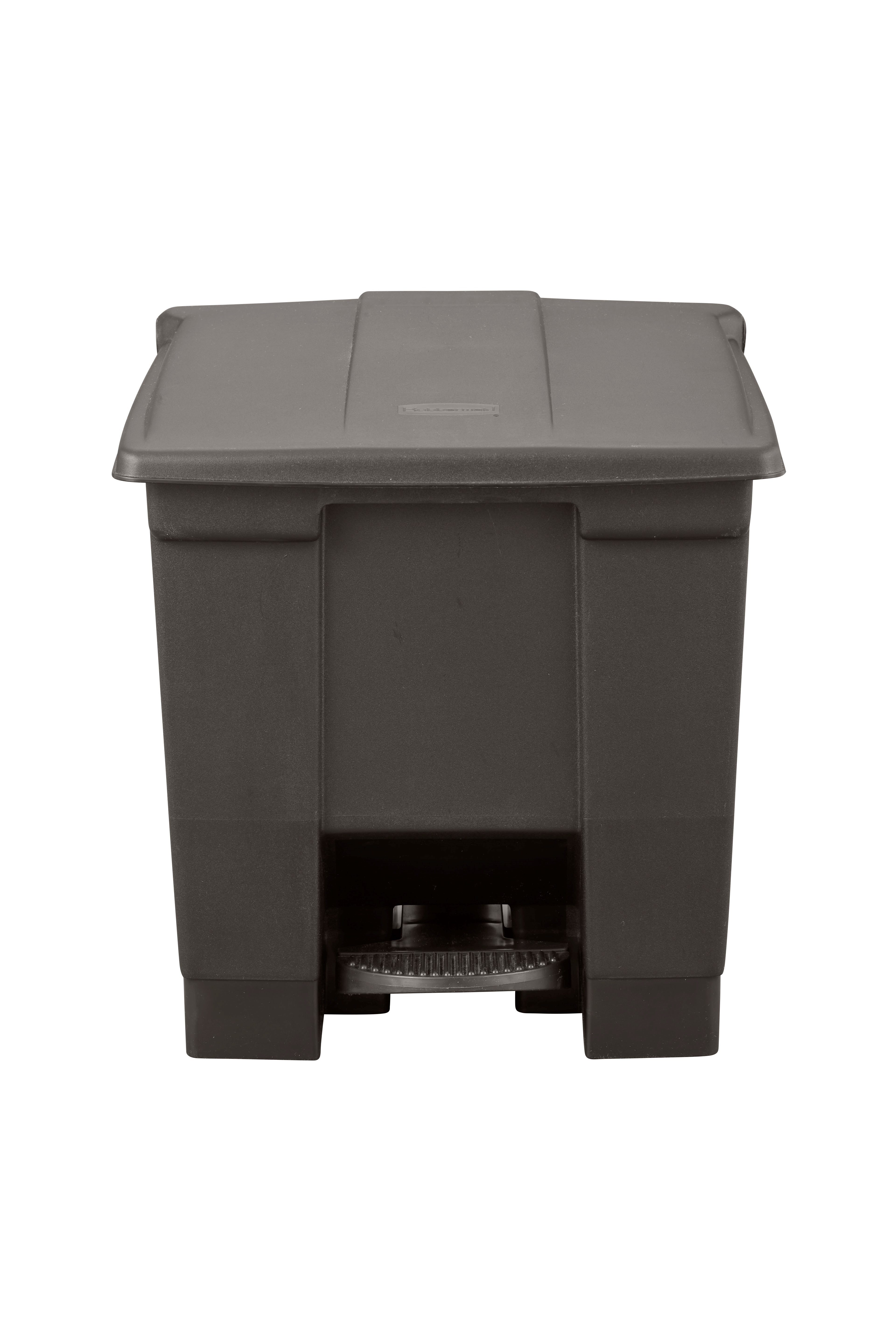 The Rubbermaid Commercial Legacy Step-On Container provides sanitary waste management. The step-on foot pedal reduces contamination and improves working conditions.