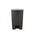 The Rubbermaid Commercial Legacy Step-On Container provides sanitary waste management. The step-on foot pedal reduces contamination and improves working conditions.