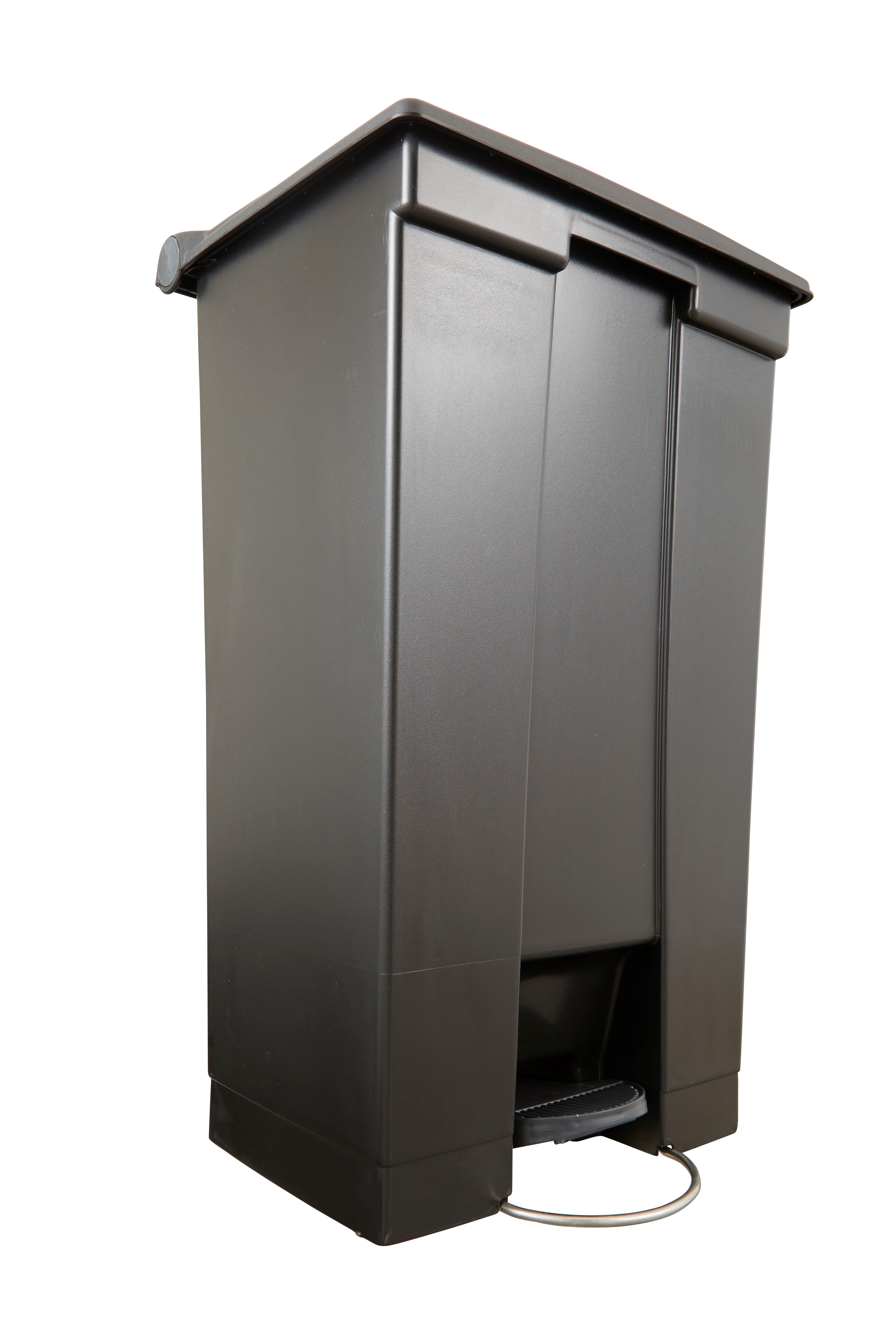 The Rubbermaid Commercial Legacy Step-On Container provides sanitary waste management. The step-on foot pedal reduces contamination and improves working conditions.