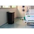 The Rubbermaid Commercial Legacy Step-On Container provides sanitary waste management. The step-on foot pedal reduces contamination and improves working conditions.