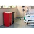 The Rubbermaid Commercial Legacy Step-On Container provides sanitary waste management. The step-on foot pedal reduces contamination and improves working conditions.