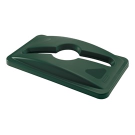 Slim Jim® Recycling Lids facilitate waste and recycling sortation with interchangeable, color-coded tops.