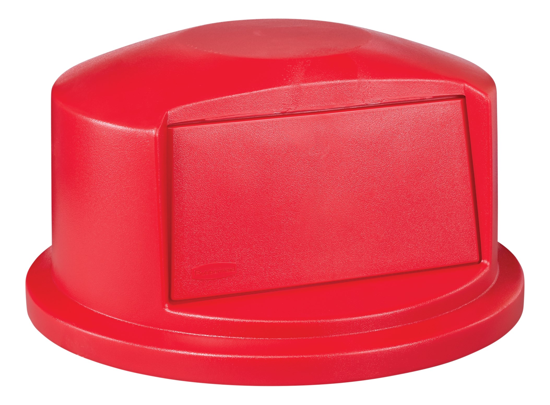 The Rubbermaid Commercial Vented BRUTE® Dome Top Lid is built tough with a snap-lock design for a perfect fit. A spring door makes trash disposal easy and prevents insects from entering the receptacle.