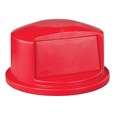 La tapa domo del contenedor con ventilación Rubbermaid Commercial BRUTE® está hecha con un diseño de cierre a presión para un ajuste perfecto. La puerta con resorte facilita la eliminación de residuos y ayuda a evitar que los insectos entren en el contenedor.