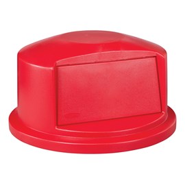 The Rubbermaid Commercial Vented BRUTE® Dome Top Lid is built tough with a snap-lock design for a perfect fit. A spring door makes trash disposal easy and prevents insects from entering the receptacle.