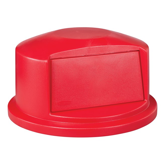 La tapa domo del contenedor con ventilación Rubbermaid Commercial BRUTE® está hecha con un diseño de cierre a presión para un ajuste perfecto. La puerta con resorte facilita la eliminación de residuos y ayuda a evitar que los insectos entren en el contenedor.