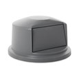 The Rubbermaid Commercial Vented BRUTE® Dome Top Lid is built tough with a snap-lock design for a perfect fit. A spring door makes trash disposal easy and prevents insects from entering the receptacle.