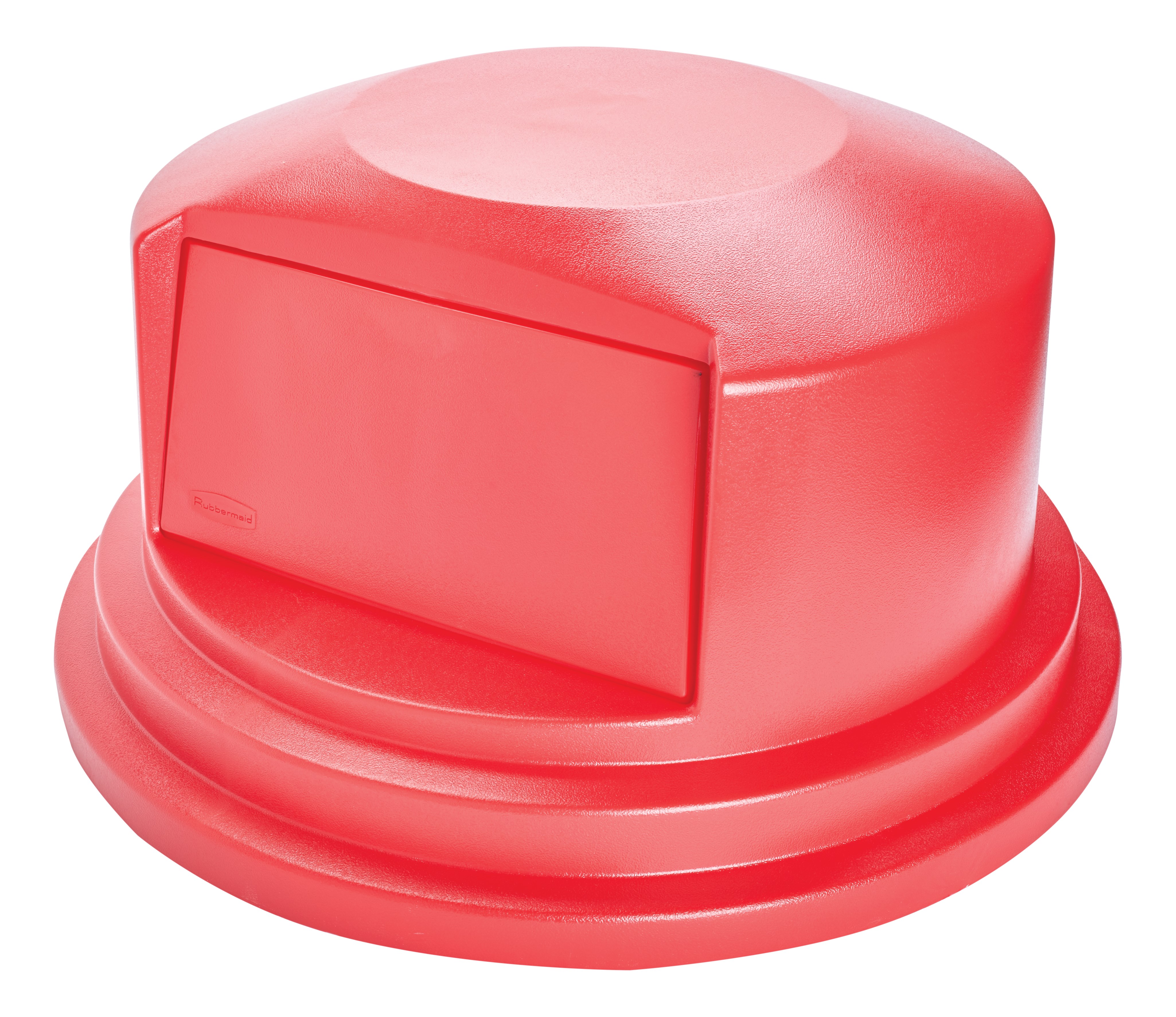 Rubbermaid Commercial Vented BRUTE® Dome Top Lidは、スナップロック式でぴったりフィット。スプリングドアでゴミ捨てが簡単で、虫の侵入も防ぎます。