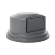 The Rubbermaid Commercial Vented BRUTE® Dome Top Lid is built tough with a snap-lock design for a perfect fit. A spring door makes trash disposal easy and prevents insects from entering the receptacle.