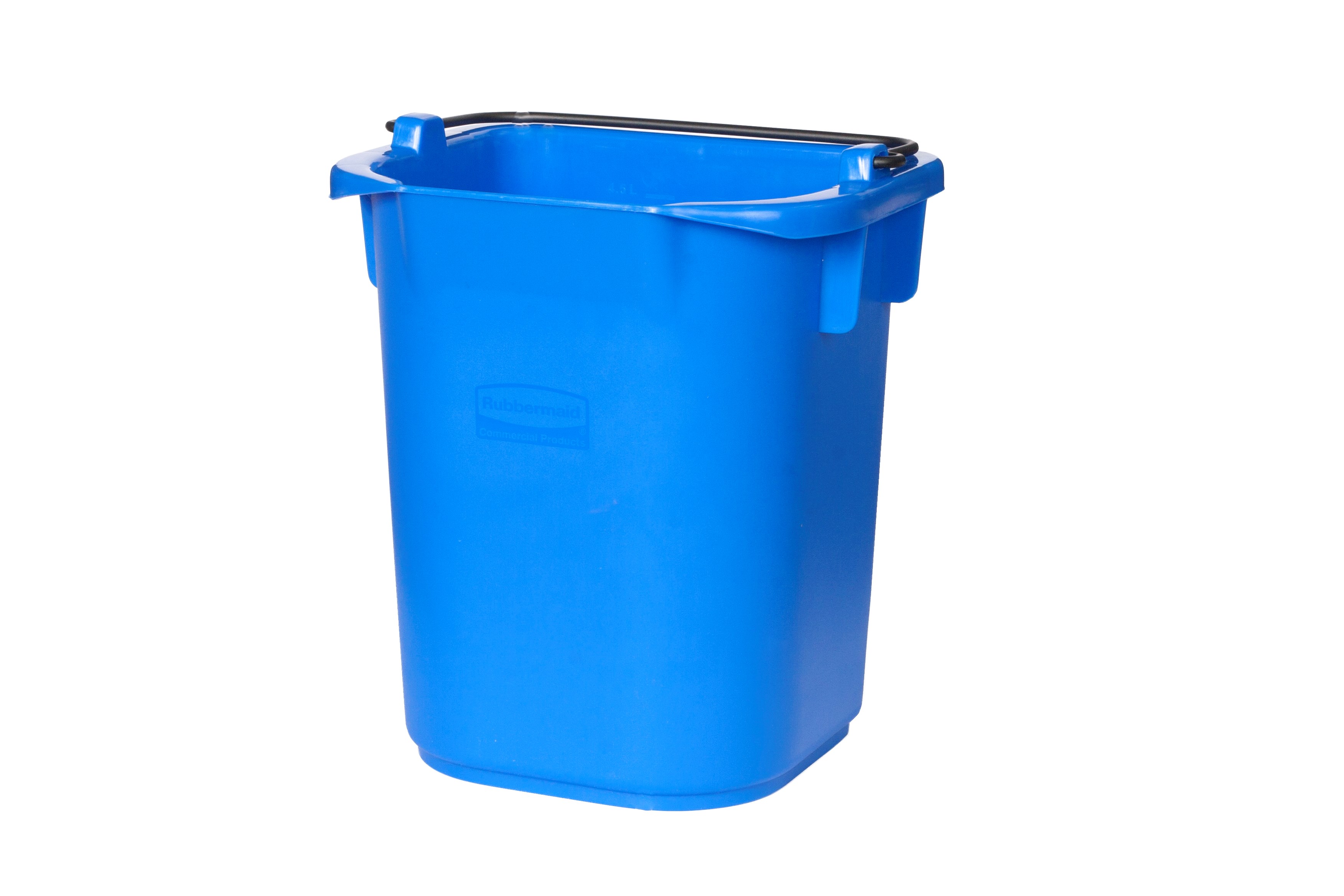 The Rubbermaid Commercial 5 l Heavy Duty Pail for Cleaning Carts provides a quick and easy way to clean in tight places.