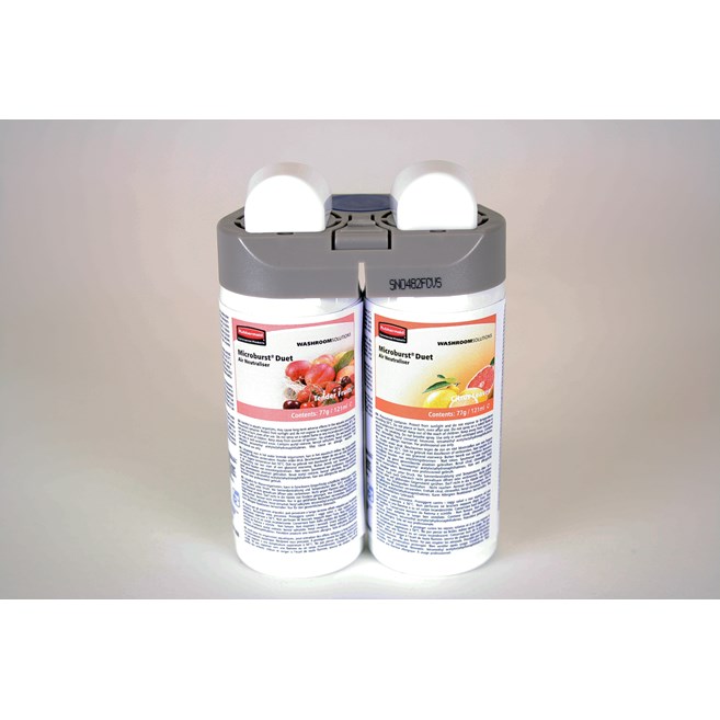 De Microburst® Duet-navullingen van Rubbermaid Commercial bevatten een unieke combinatie van speciaal geselecteerde, hoogwaardige, complementaire geuren.