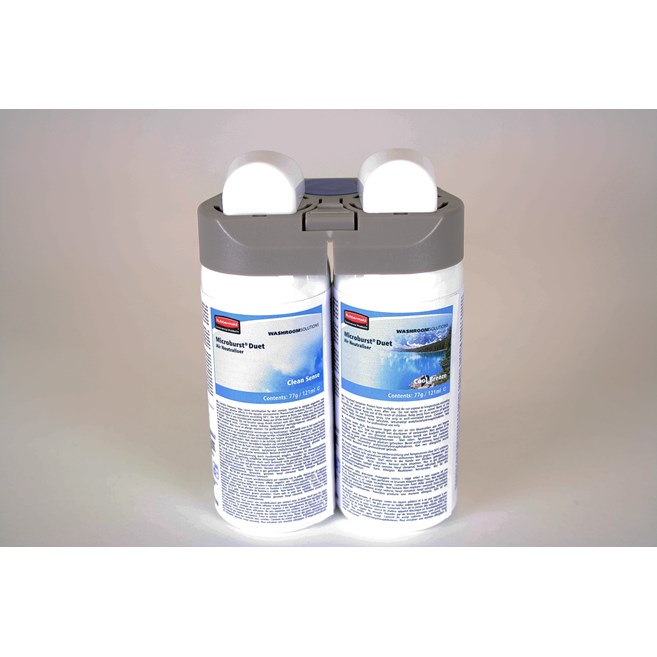 De Microburst® Duet-navullingen van Rubbermaid Commercial bevatten een unieke combinatie van speciaal geselecteerde, hoogwaardige, complementaire geuren.