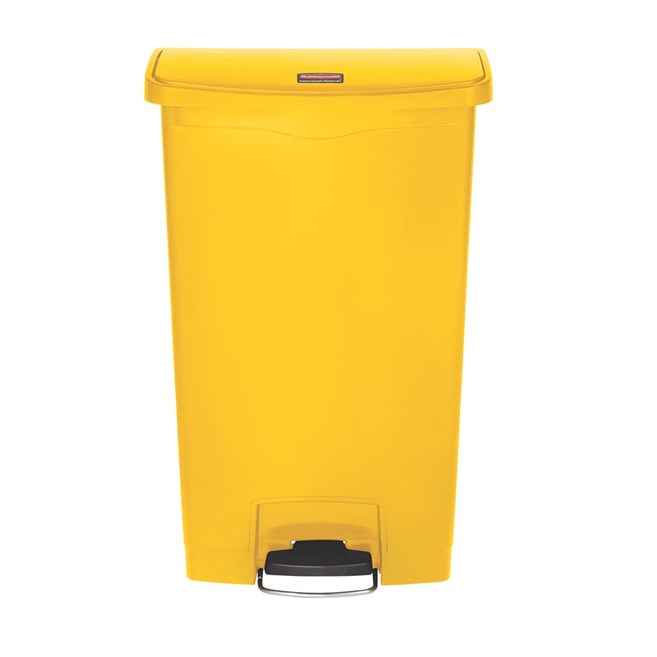 The Rubbermaid Commercial Slim Jim® Step-On Container features a slim profile and footprint to fit in tightest spaces. Slim Jim® Step-On containers are constructed with premium-quality materials and meet the needs of any environment with efficiency, safety, and durability.